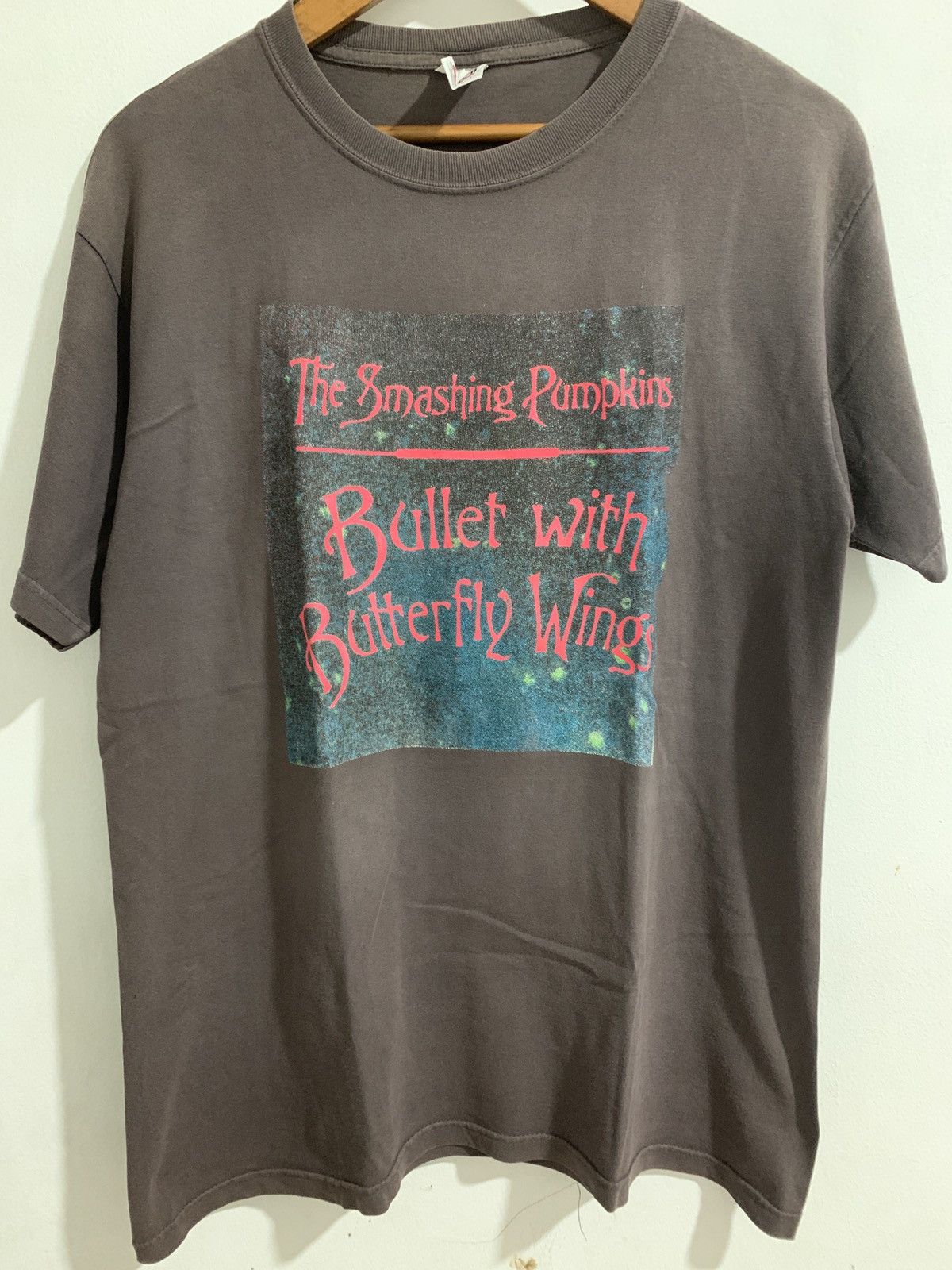 image of Band Tees x Made In USA Vintage Smashing Pumpkins "bullet With Butterfly Wings" in Black Gray (Size