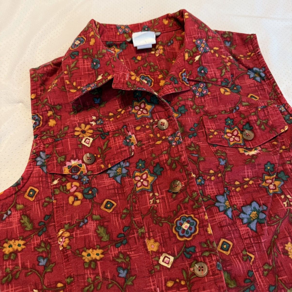 Vintage Vintage Stonebridge Floral Red Vest Top Size Medium Size M / US 6-8 / IT 42-44 - 8 Thumbnail