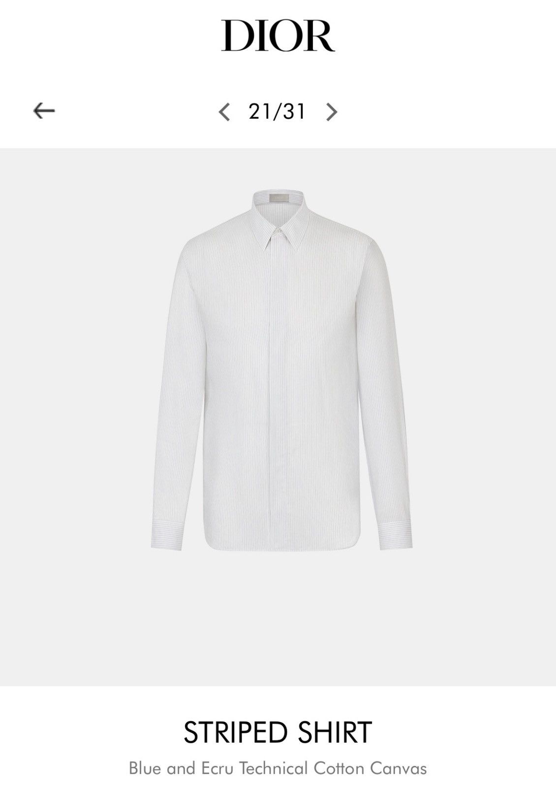 Dior Dior Men SS20 Striped Shirt Size US M / EU 48-50 / 2 - 6 Thumbnail