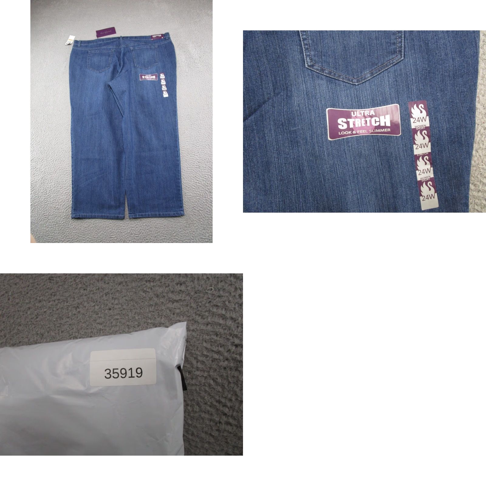 Gloria Vanderbilt Gloria Vanderbilt Amanda Classic Fit Tapered Leg Blue Jeans 24W Short NEW Size 42" / US 20 - 9 Thumbnail