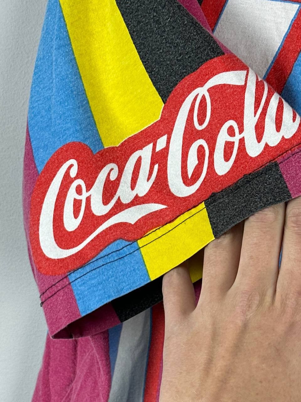 Coca Cola Vintage 90s Coca-Cola The Maximum Striped T SHIRT Size US XXL / EU 58 / 5 - 11 Thumbnail