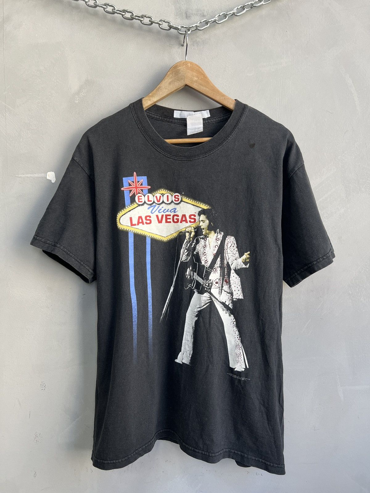 Gildan Vintage Logo Las Vegas Graphic T Shirt Elvis Presley 90s Size US L / EU 52-54 / 3 - 1 Thumbnail