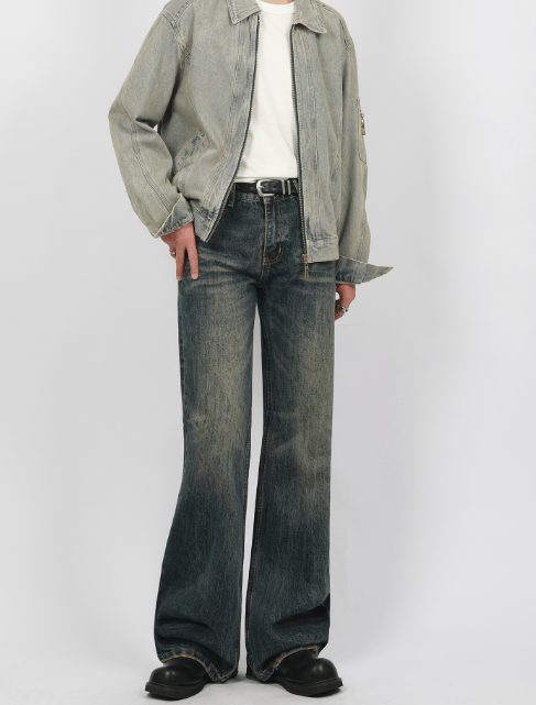 Japanese Brand × Vintage Men's cleanfit distressed vintage flared jeans Size US 32 / EU 48 - 1 Thumbnail