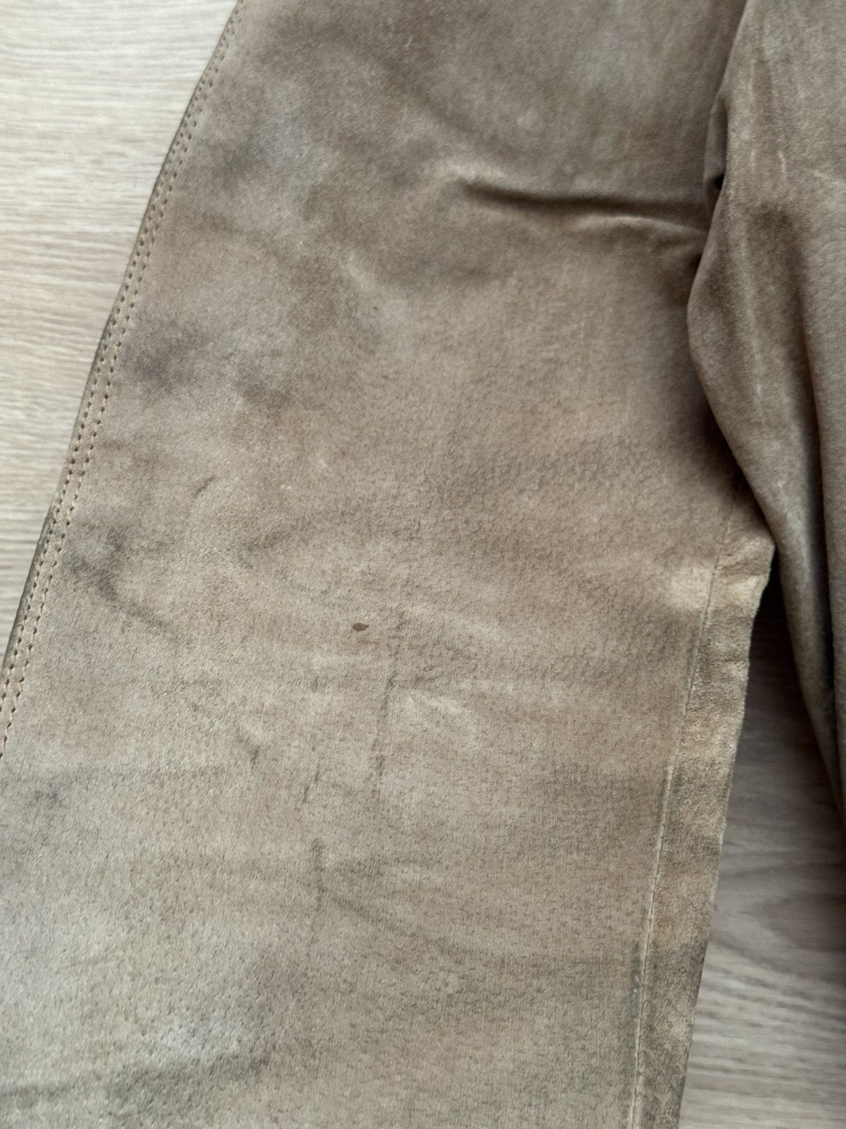 Vintage 80’e Genuine Leather Suede Full Zip Brown Jacket