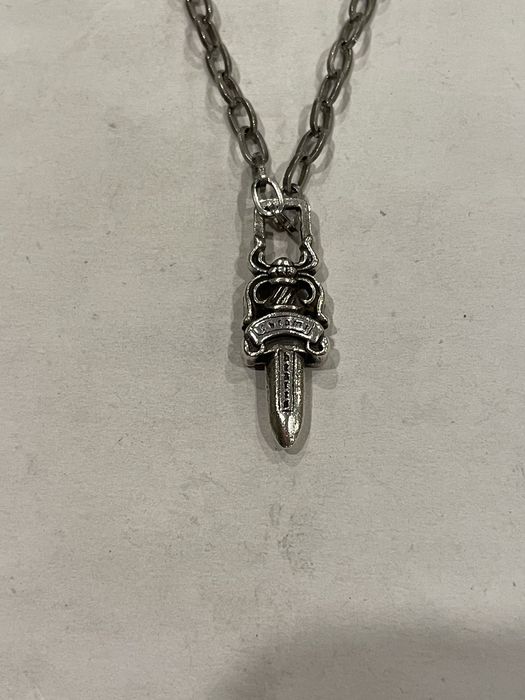 Chrome Hearts Chrome Hearts Dagger Pendant Silver Roll Chain Necklace ...