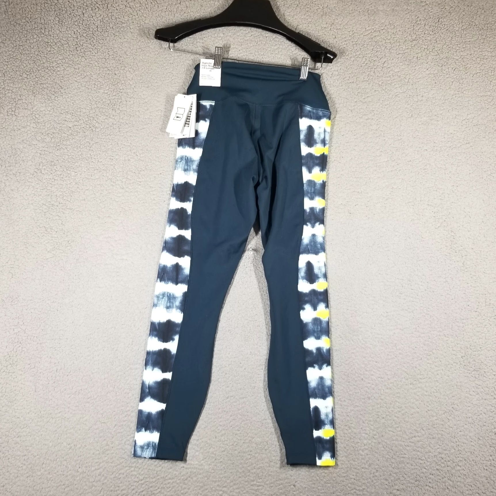 Nike Nike Women's High Rise 7/8 Yoga Leggings Medium Blue Yellow Activewear Compression Size 32" / US 10 / IT 46 - 2 Thumbnail