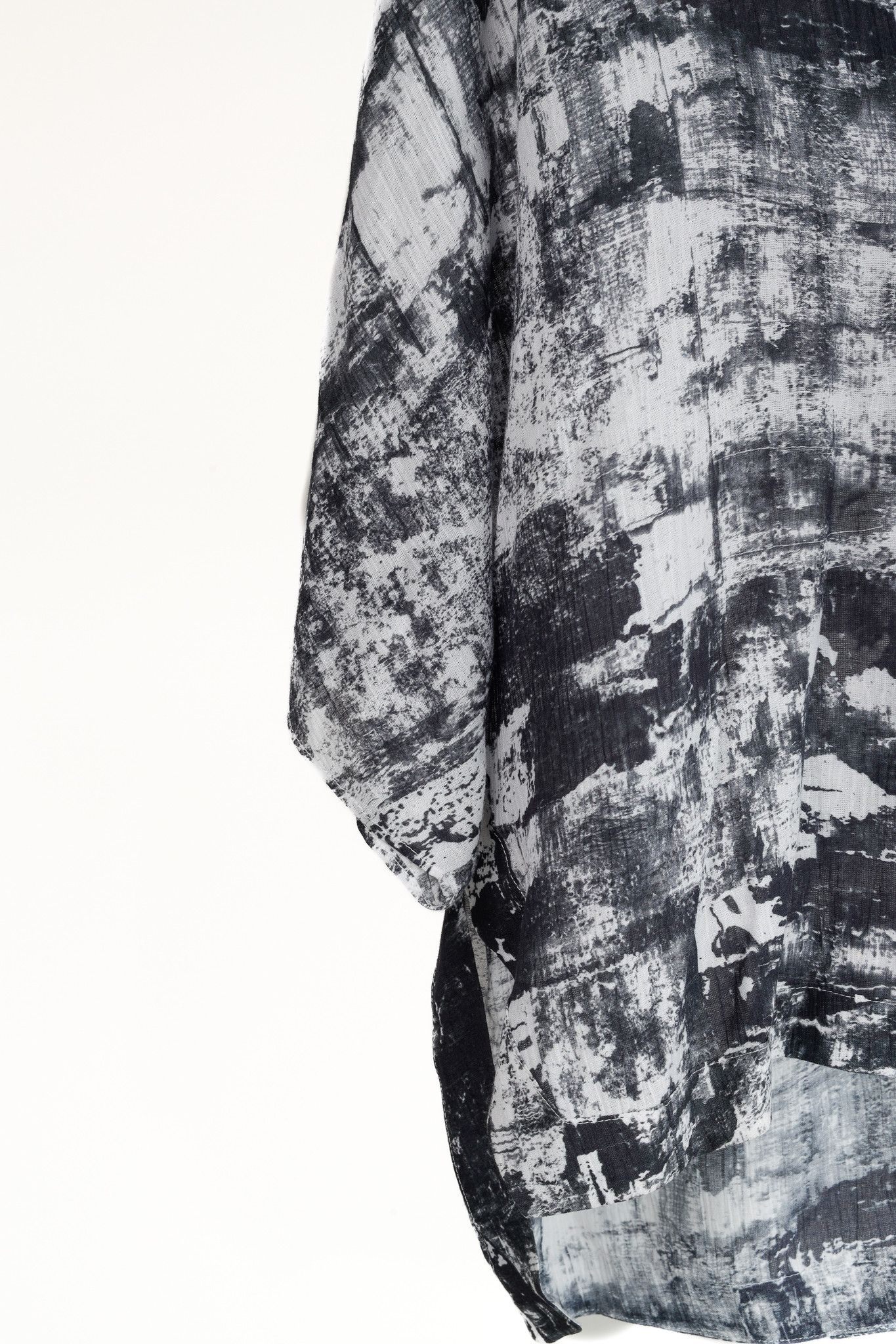 Helmut Lang Helmut Lang Abstract Crepe Cropped Dolman-Sleeve Blouse Size S / US 4 / IT 40 - 6 Thumbnail