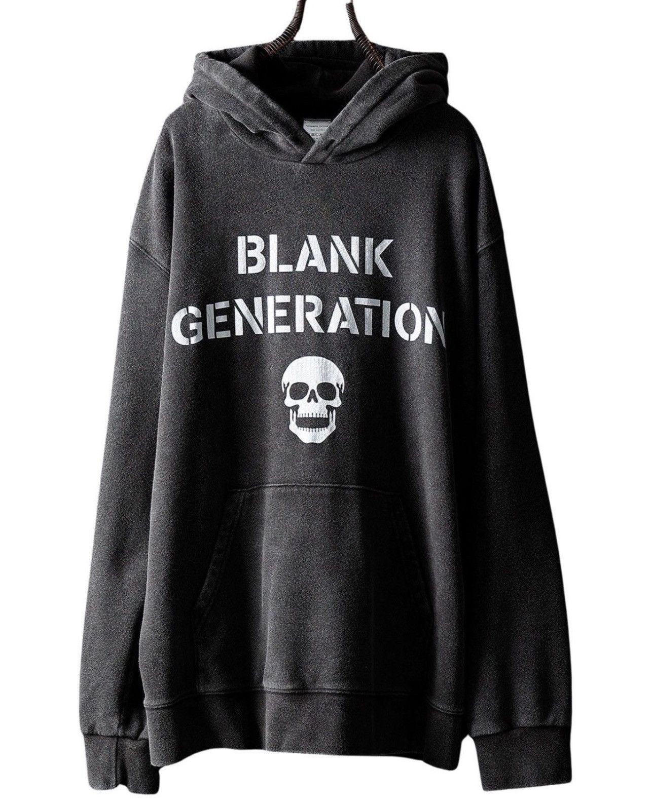 image of Archival Clothing x Number N Ine Number (N)Ine Blank Generation Skull Hoodie in Black (Size Medium)