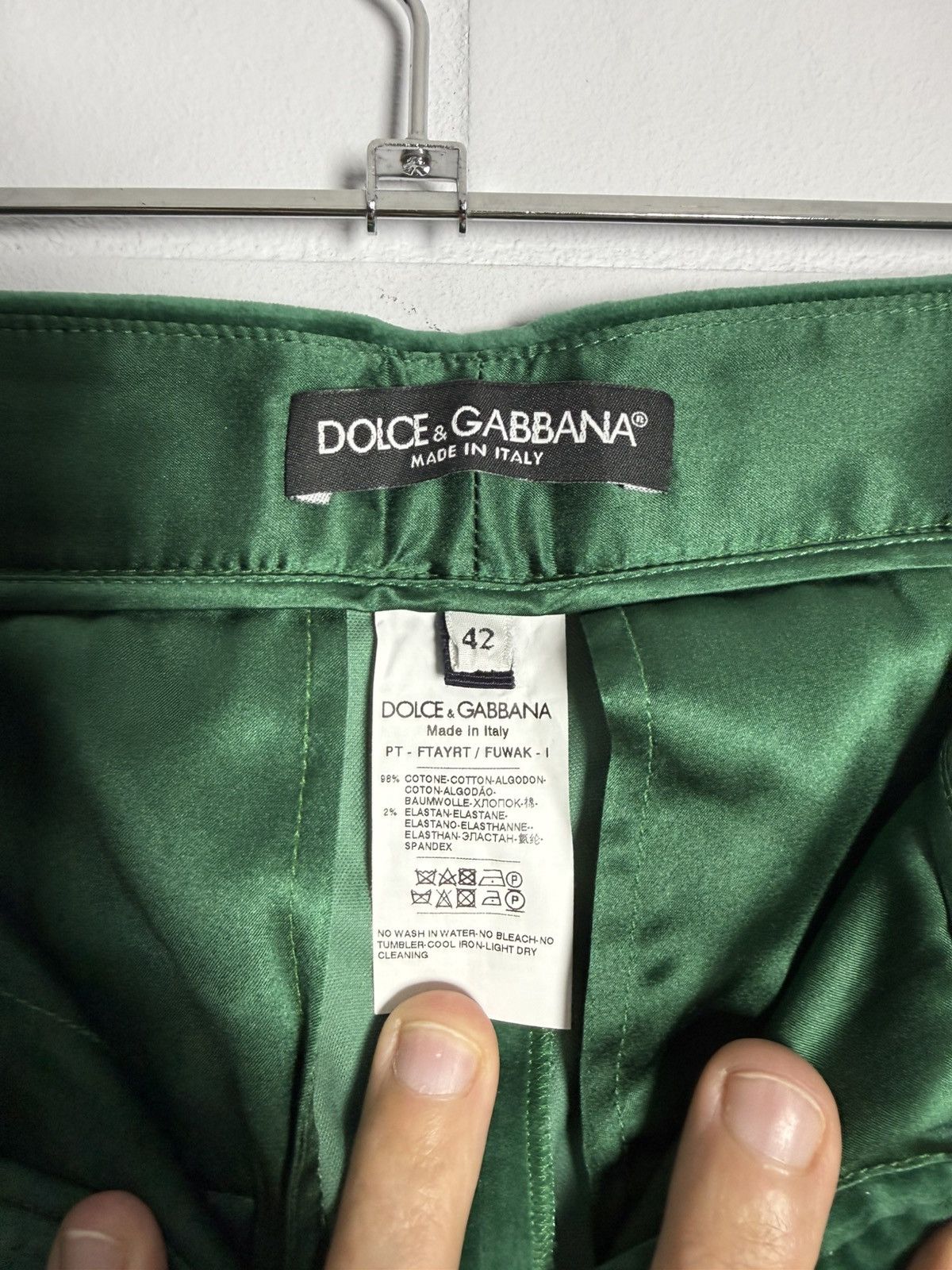 Dolce & Gabbana Dolce & Gabbana Velour Trouser Suit Green IT 40-42 US 4-6 Size XS / US 0-2 / IT 36-38 - 19 Thumbnail
