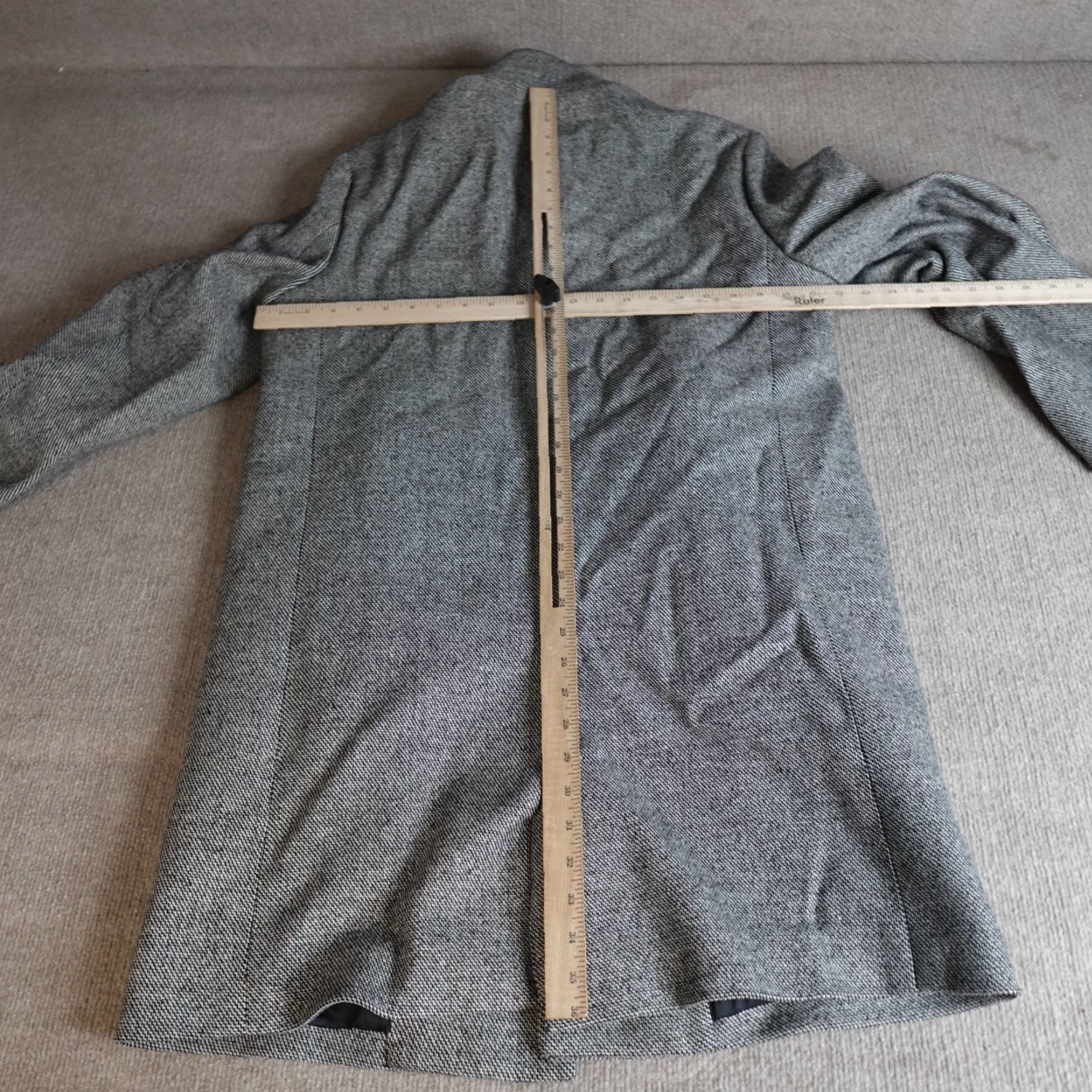 Theory Theory Mens Coat Regular L Gray Wool Blend Topcoat Hidden Placket Button Wool Lining Geometric Winter Fall Busy Business Mens Size US L / EU 52-54 / 3 - 2 Thumbnail