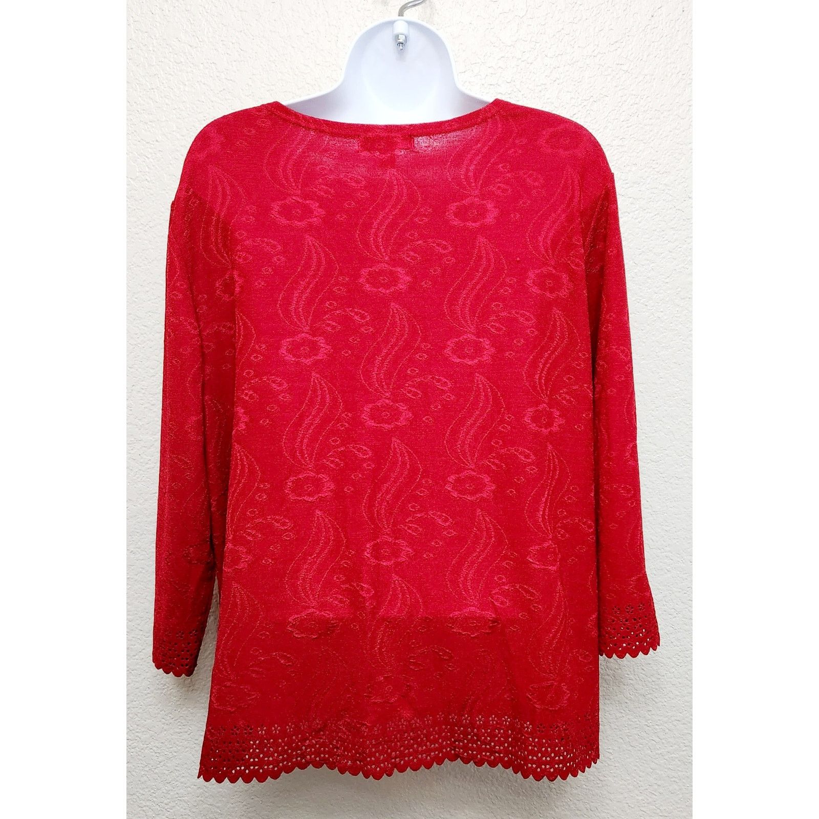 Other Rebecca Malone Petites Red Button Up Cardigan Sweater PXL Size XL / US 12-14 / IT 48-50 - 5 Thumbnail