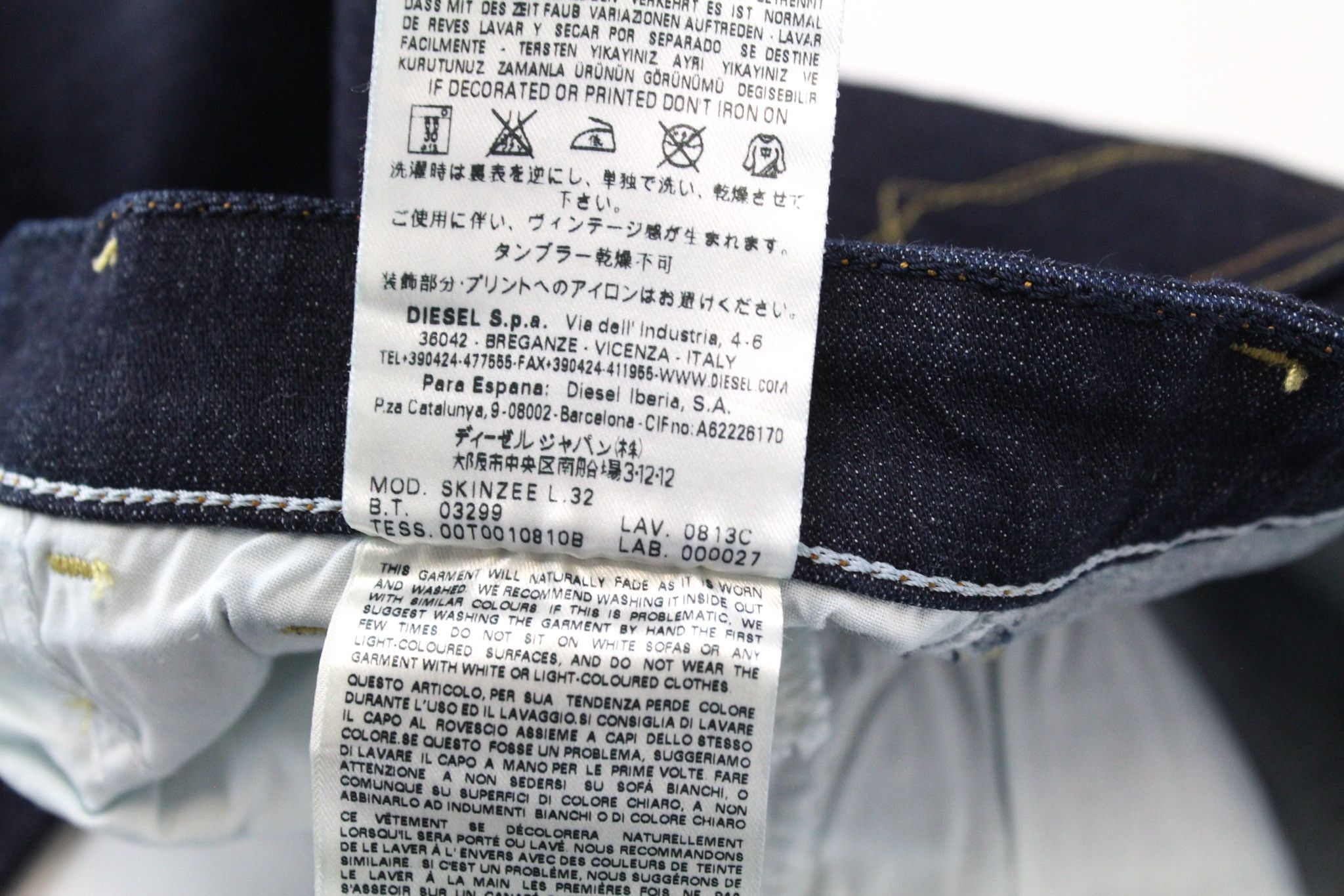 Diesel SKINZEE 0813C W23/L32 Blue Girls Jeans 71336 Size 23" - 9 Thumbnail