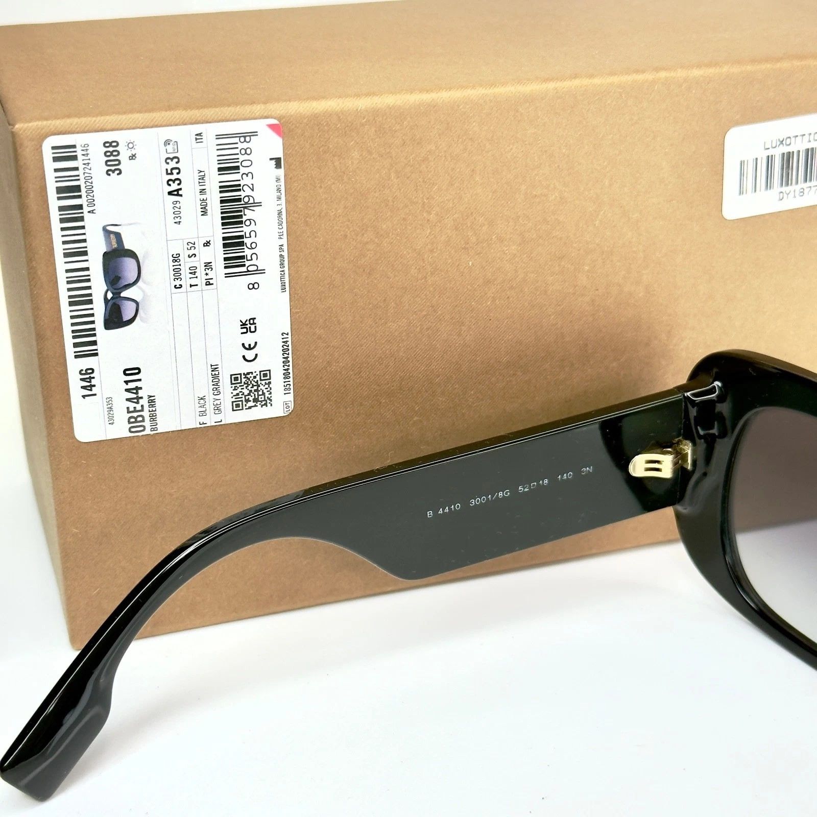 Burberry BURBERRY 4410 BE4410 Black Classic Oval Fashion Sunglasses Size ONE SIZE - 2 Thumbnail