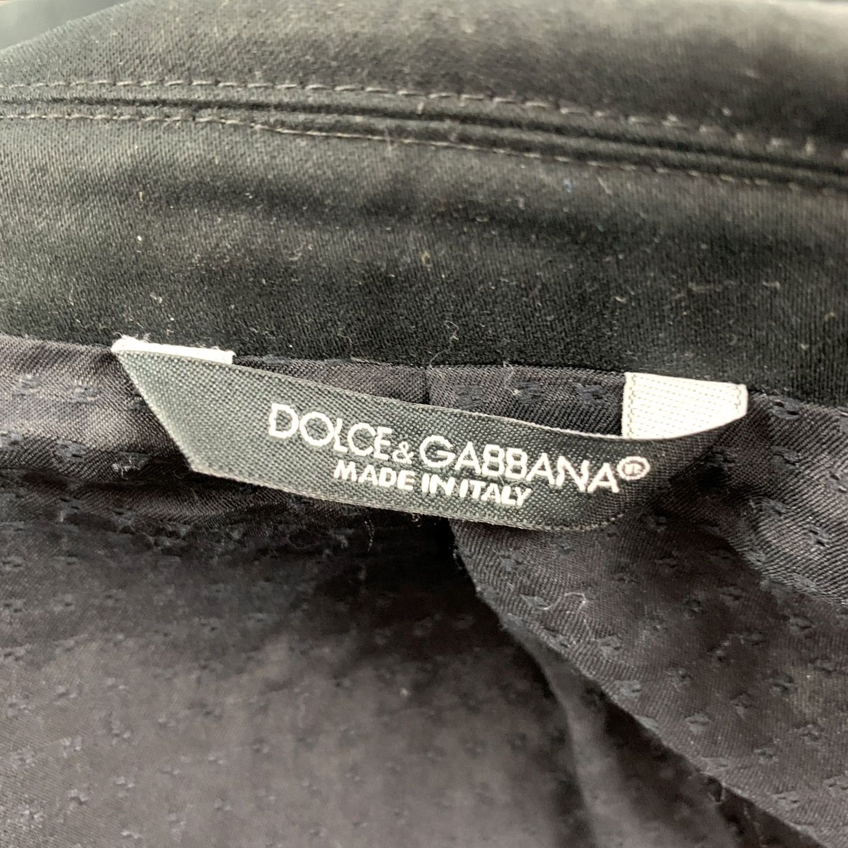 Dolce & Gabbana DOLCE & GABBANA Sport Coat Black Cotton Blend Notch Lapel 40 Adult Men Italy Size US XXS / EU 40 - 5 Thumbnail