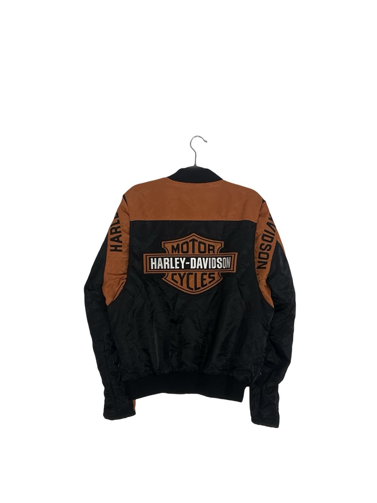 Harley Davidson Harley Davidson Vintage Bomber Jacket 2008 Black and Orange Size US M / EU 48-50 / 2 - 1 Thumbnail