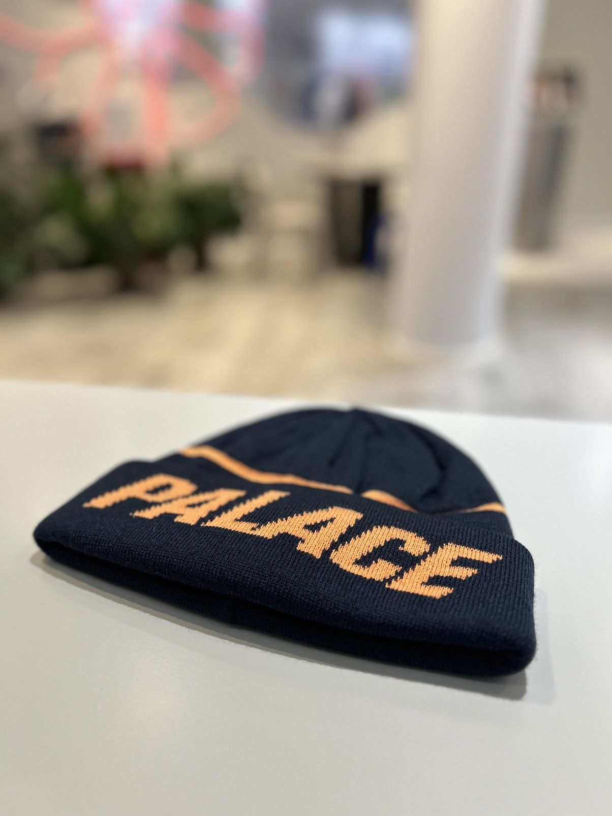 Palace Fuzzy Ear Beanie Navy L/XL-