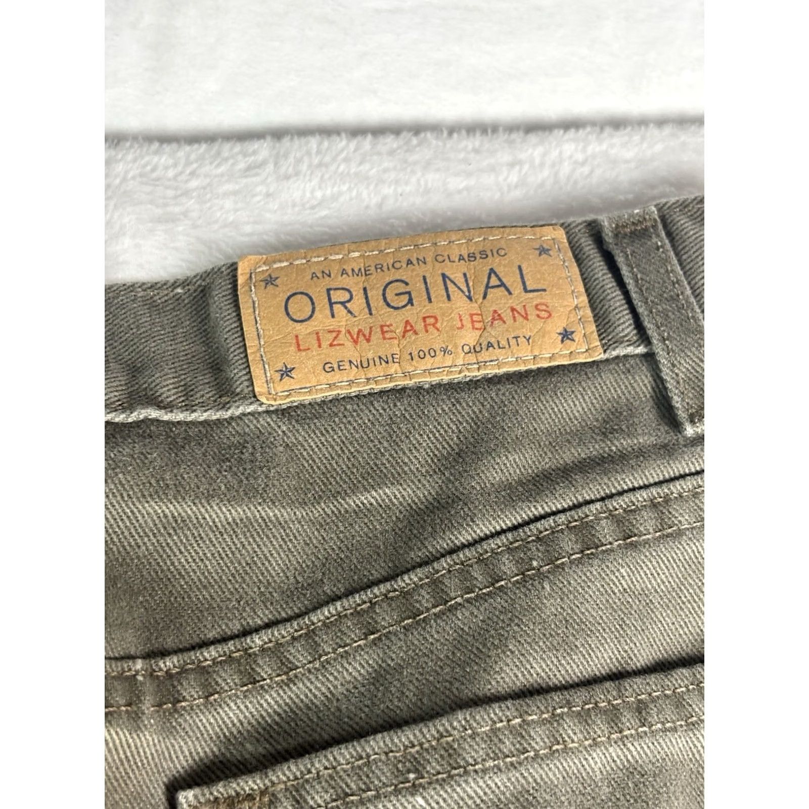 Liz Claiborne VINTAGE Liz Claiborne Lizwear Classic Fit Womens Jeans Tapered Olive Green Cotton 10R Denim High Rise 5-Pocket Mens? Girls? Size 32" / US 10 / IT 46 - 8 Thumbnail