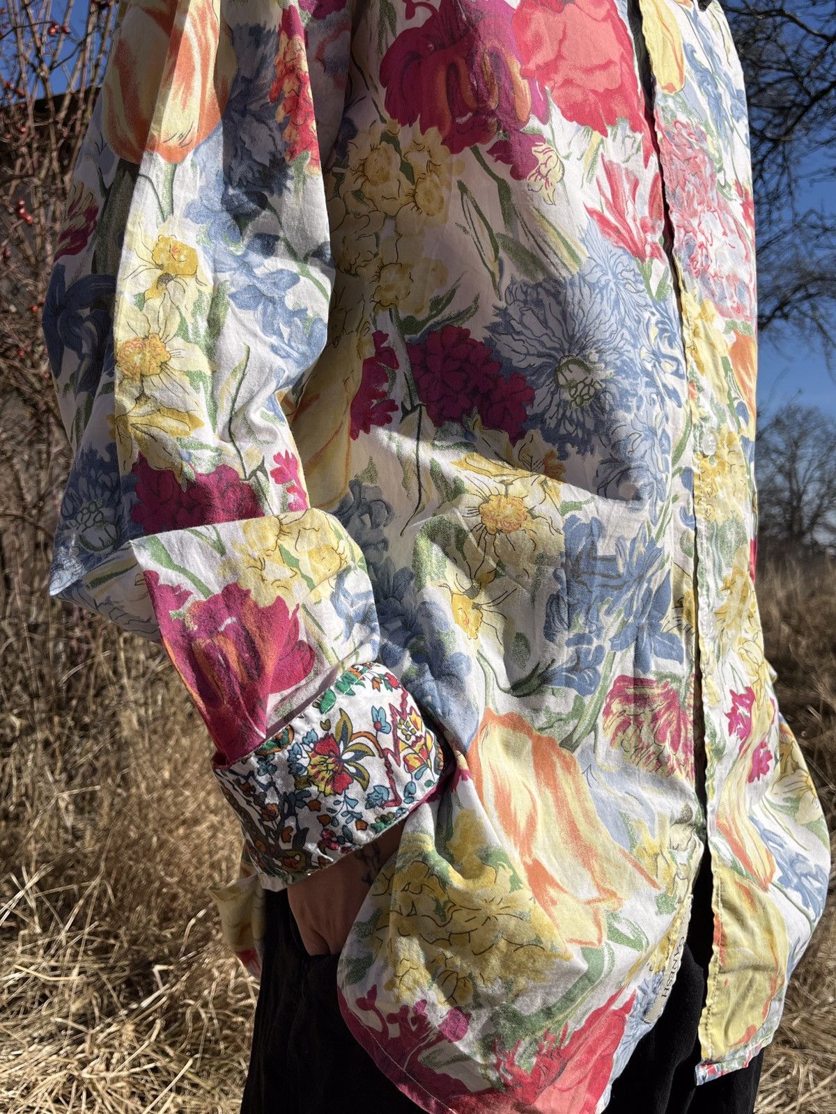 Vintage Ganesh Floral Boho Shirt Paisley Details Italy Size US XL / EU 56 / 4 - 3 Thumbnail
