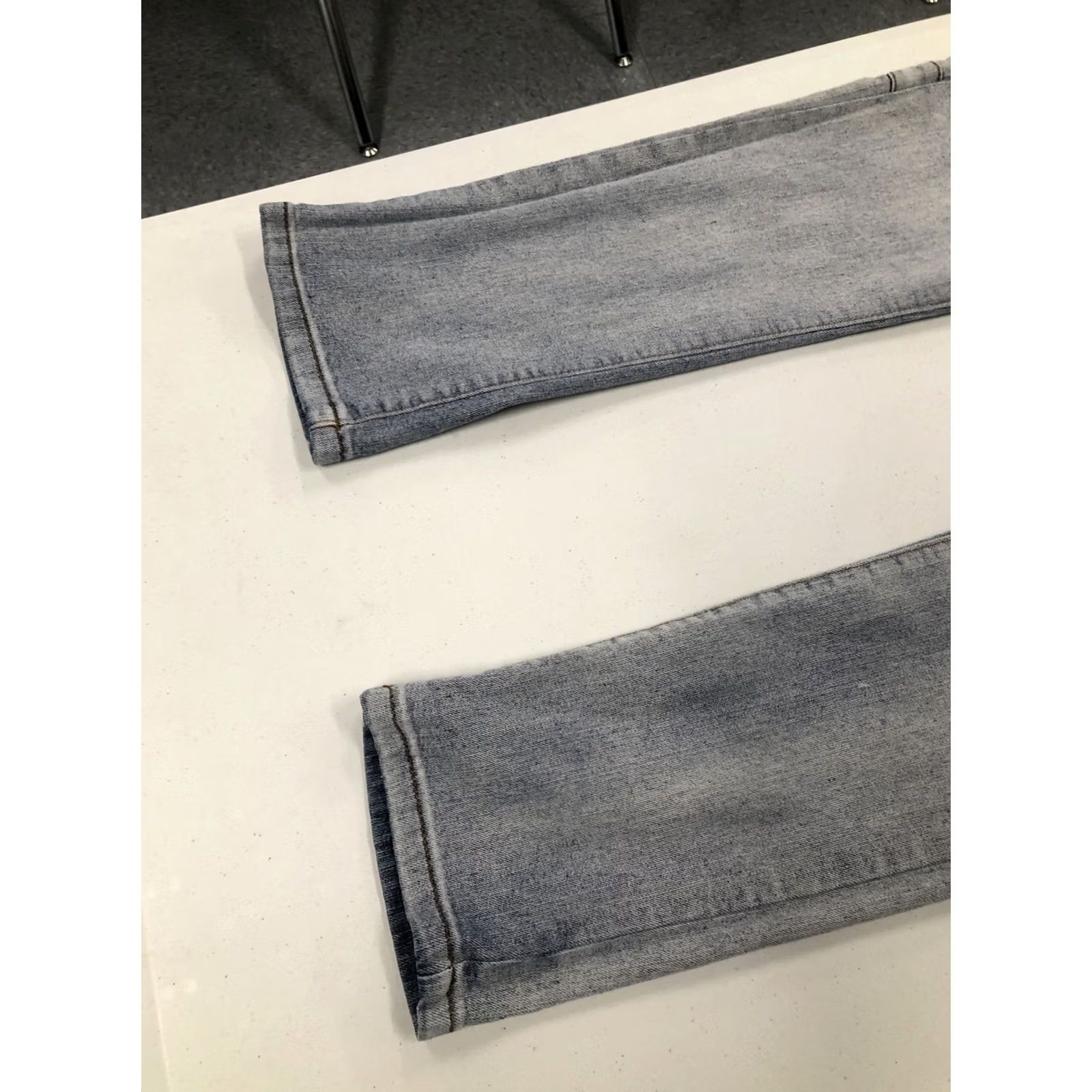 Vintage CJ Mens Jeans 34 X 32 Straight Skinny Flex Premium Black Moto Zipper Mid Thigh Size US 34 / EU 50 - 4 Thumbnail