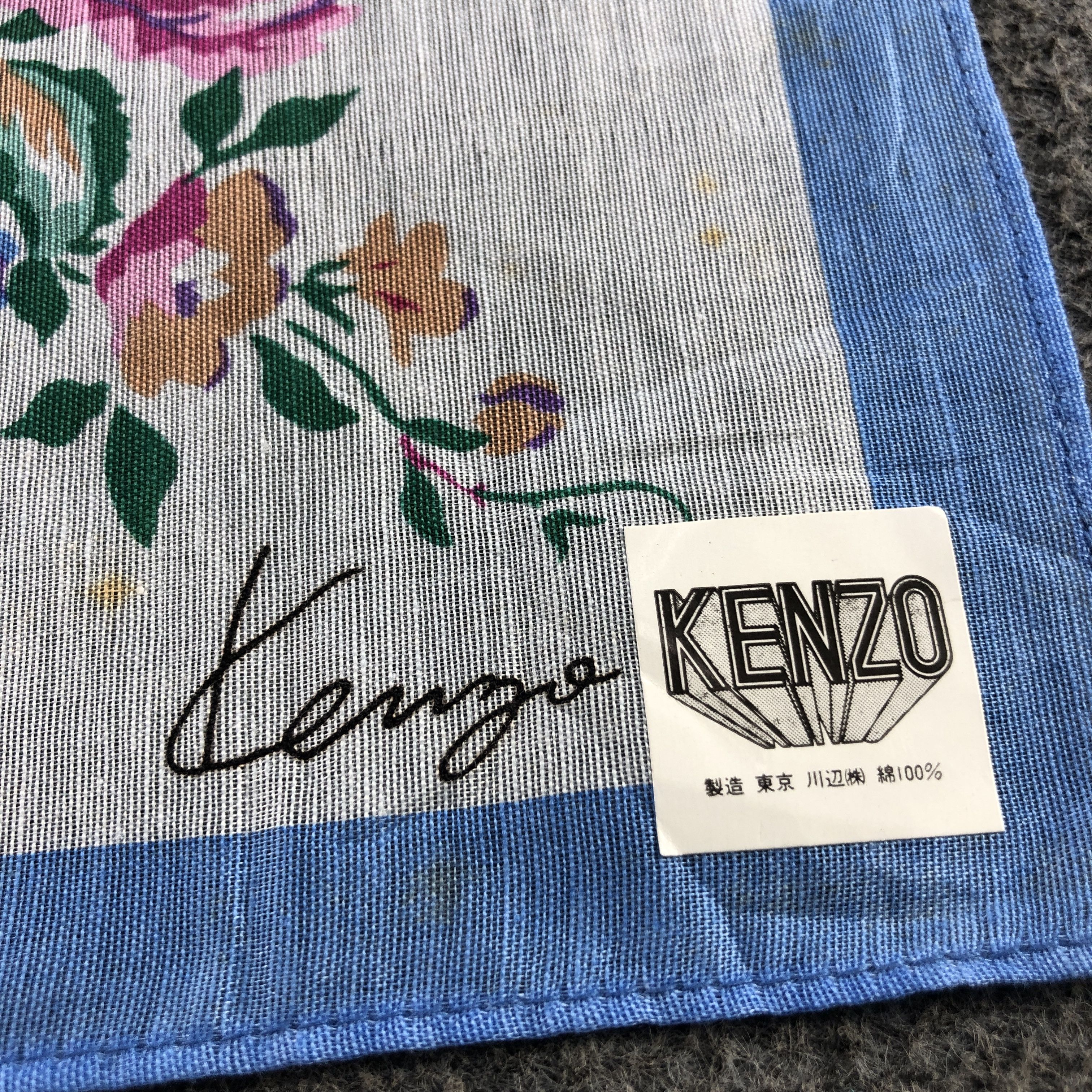 Kenzo × Vintage Kenzo Floral Handkerchief Neckerchief Bandana H2492 Size ONE SIZE - 4 Thumbnail