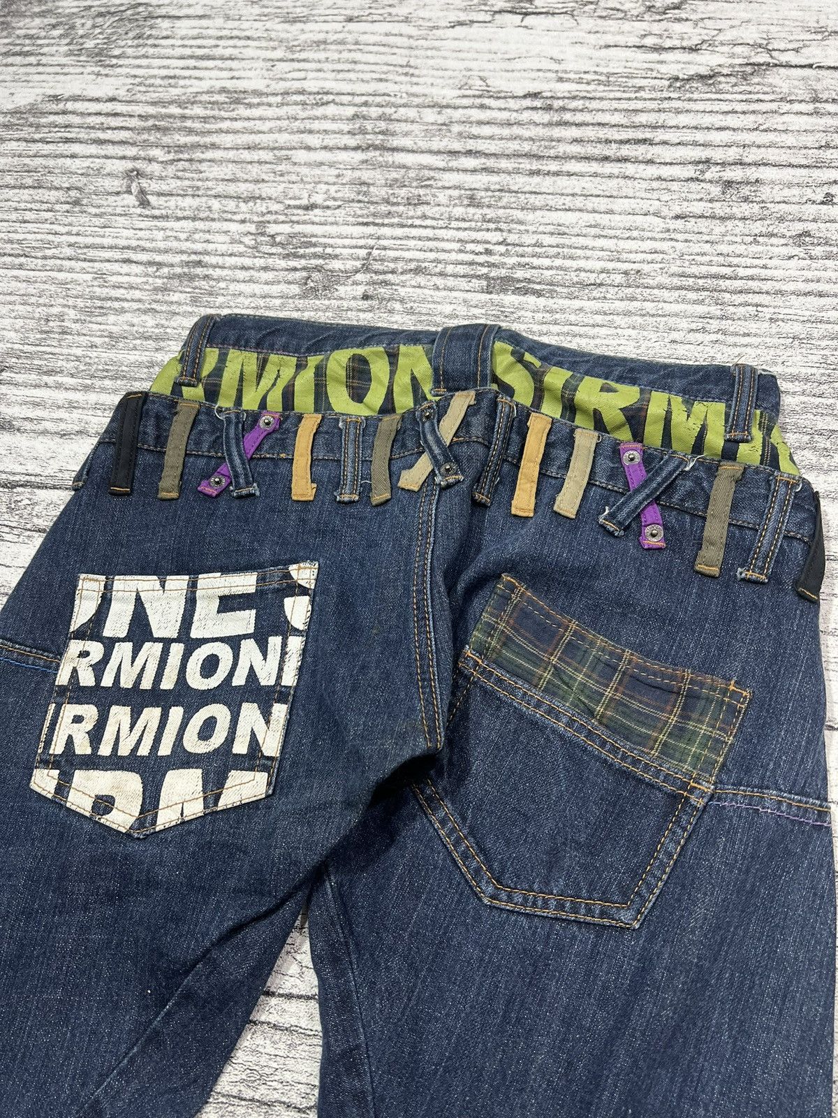 2000s Japanese Hysteric Poem Double Waist Jeans y2k Lgb