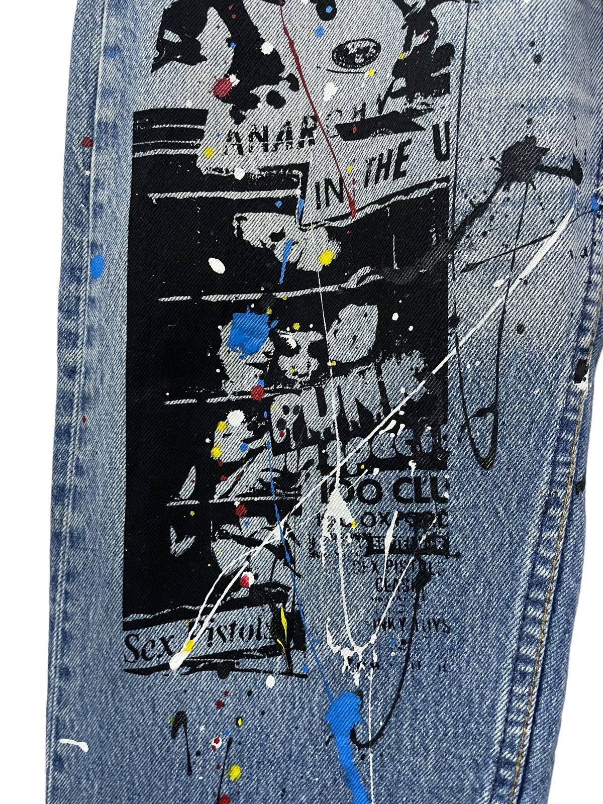 Levi's × Vintage Vintage Levis 501 Sex Pistol Paint Splatter Punk Jeans Size US 36 / EU 52 - 8 Thumbnail