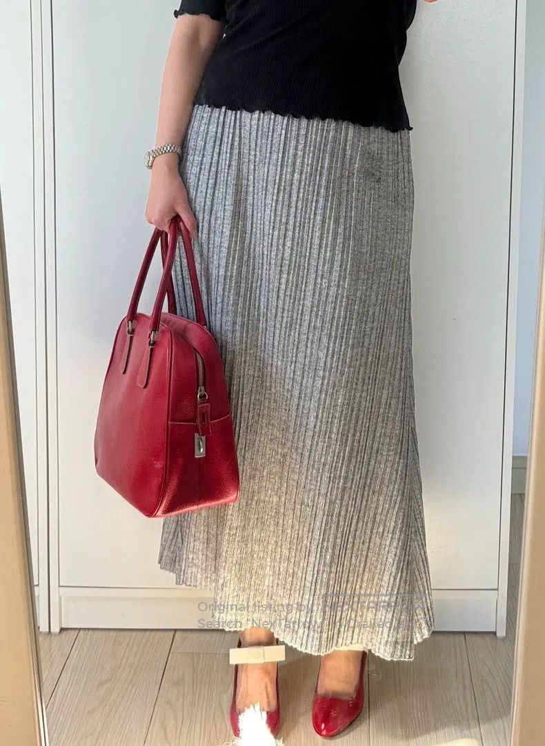 Other Issey Miyake size:5 Woven Texture Midi Skirt Size 22" - 2 Thumbnail