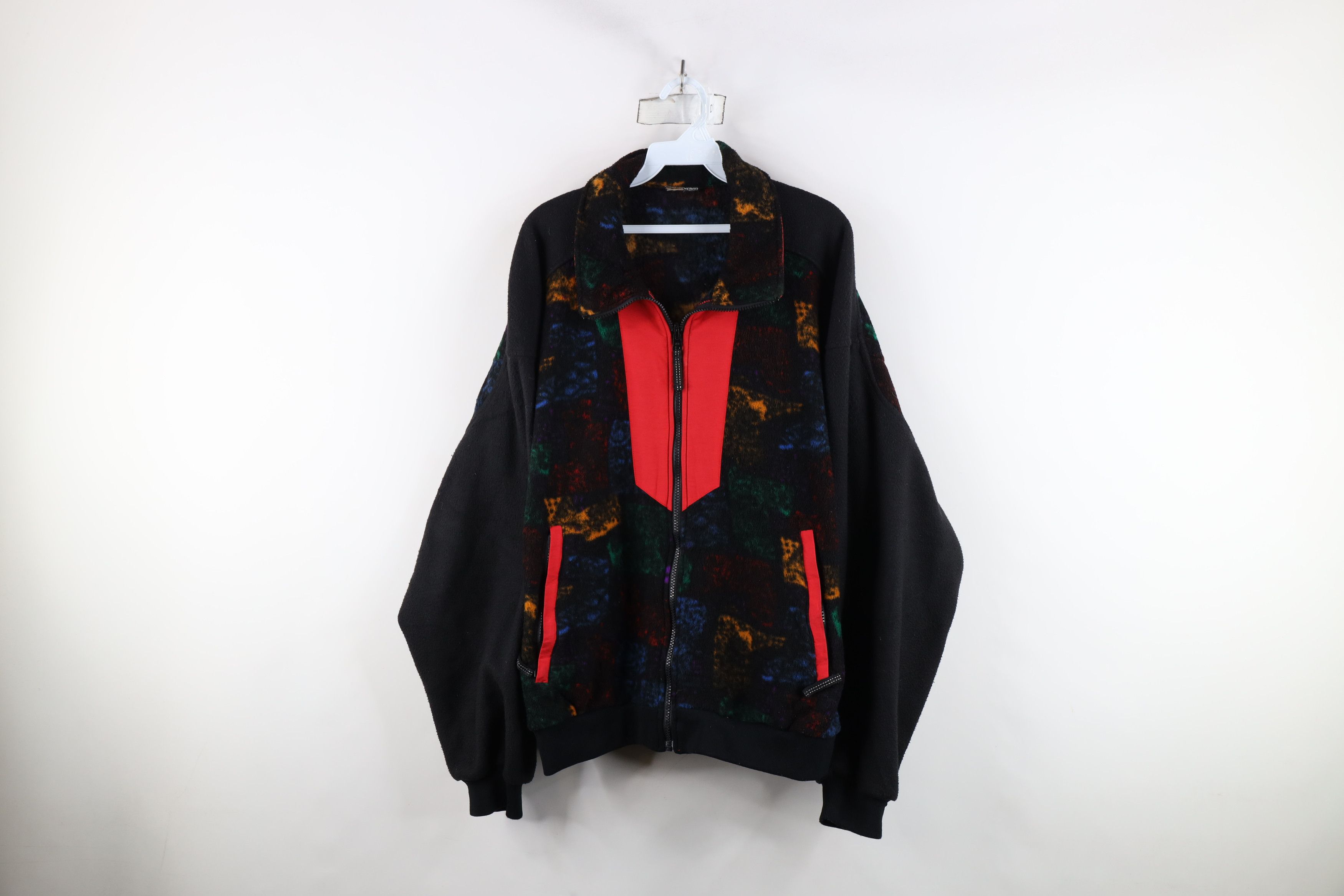 Vintage Vintage 90s Streetwear Geometric Fleece Full Zip Jacket Size US XL / EU 56 / 4 - 1 Thumbnail