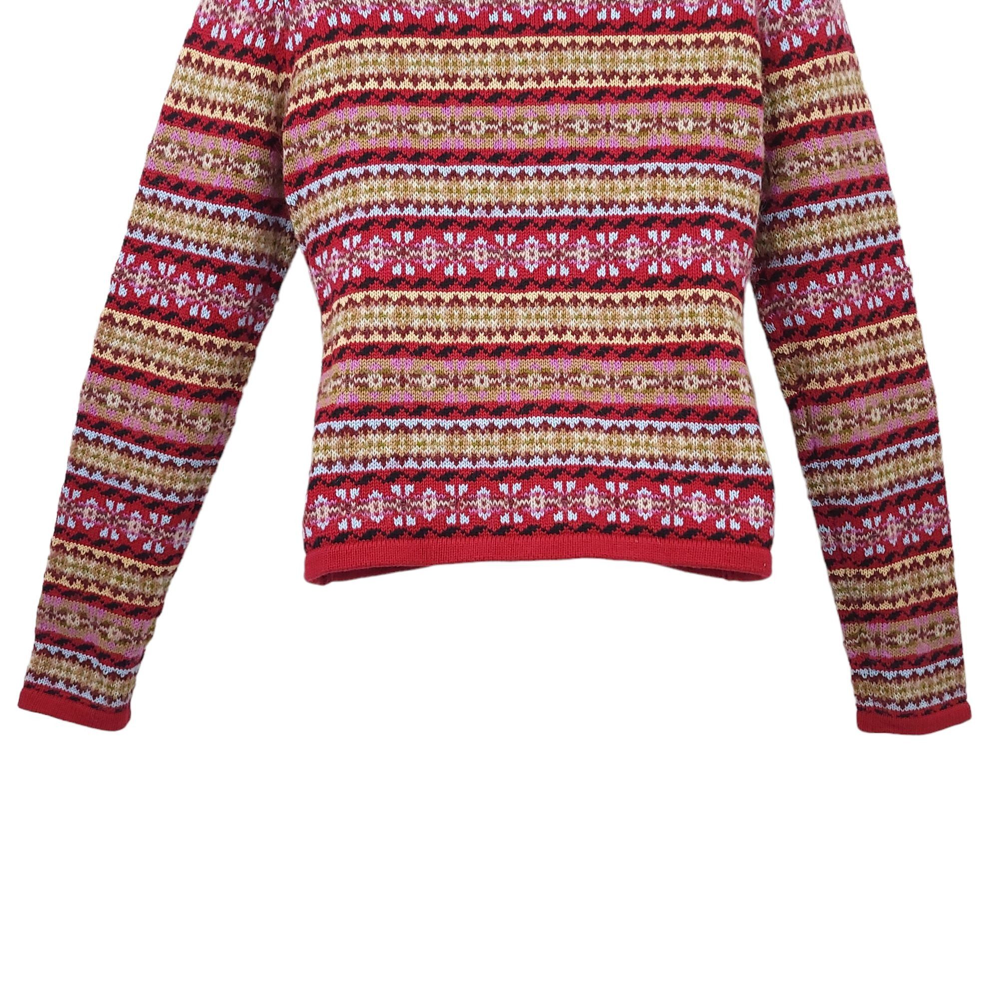 Other Harolds Fair Isle Cardigan Sweater S Vintage 90s Faux Fur Size S / US 4 / IT 40 - 9 Thumbnail