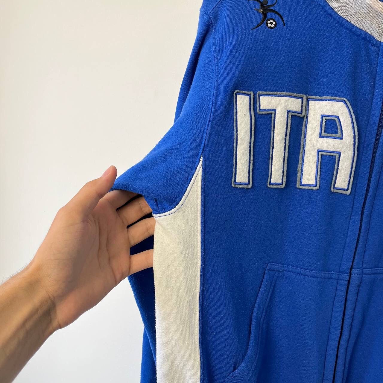 Vintage Y2K Rare 🇮🇹 Blue Italia Team big center logo Soccer Zip Size US M / EU 48-50 / 2 - 15 Thumbnail