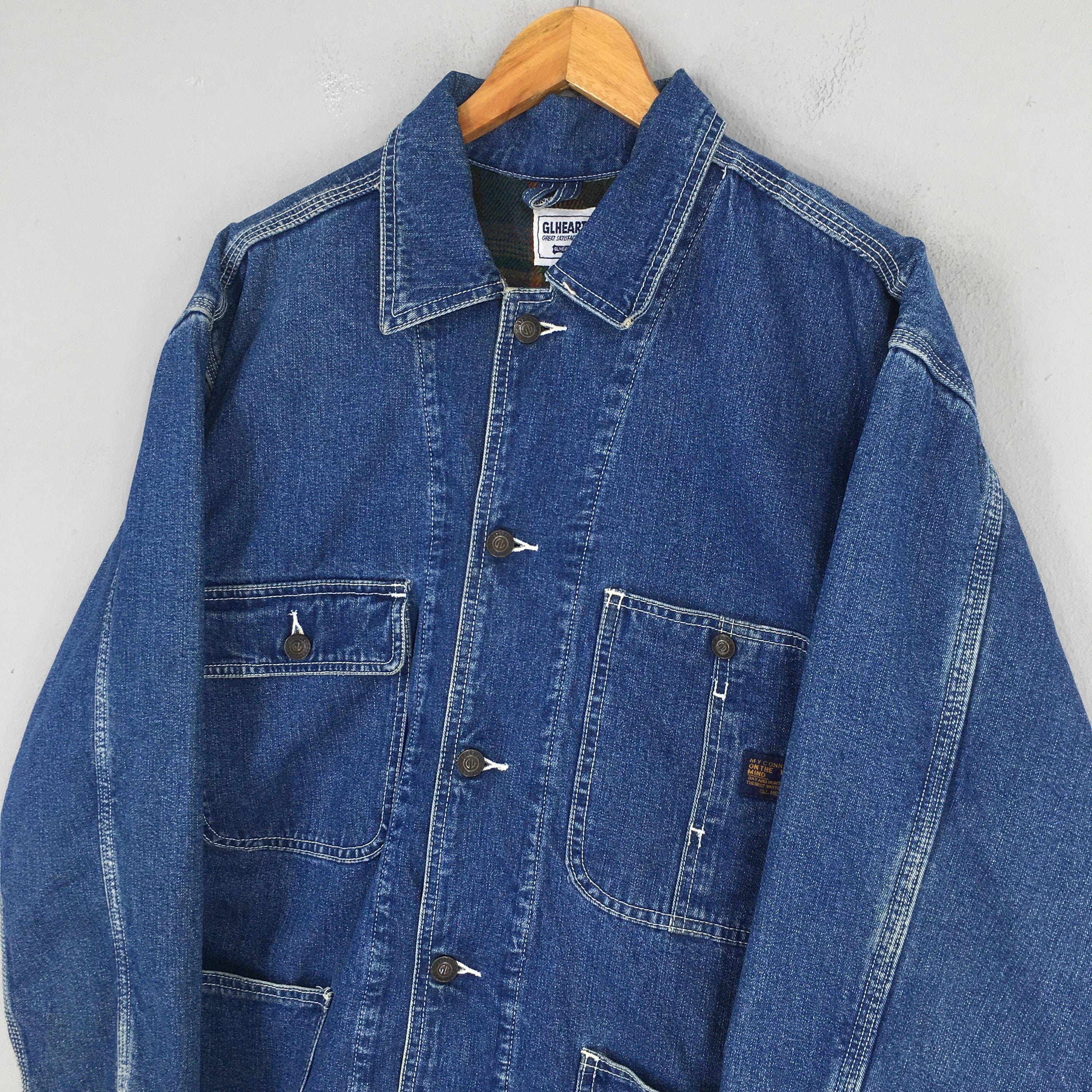 Vintage Vintage 1980's GL Heart Sanforized Denim Worker Jacket Large Size US L / EU 52-54 / 3 - 3 Thumbnail