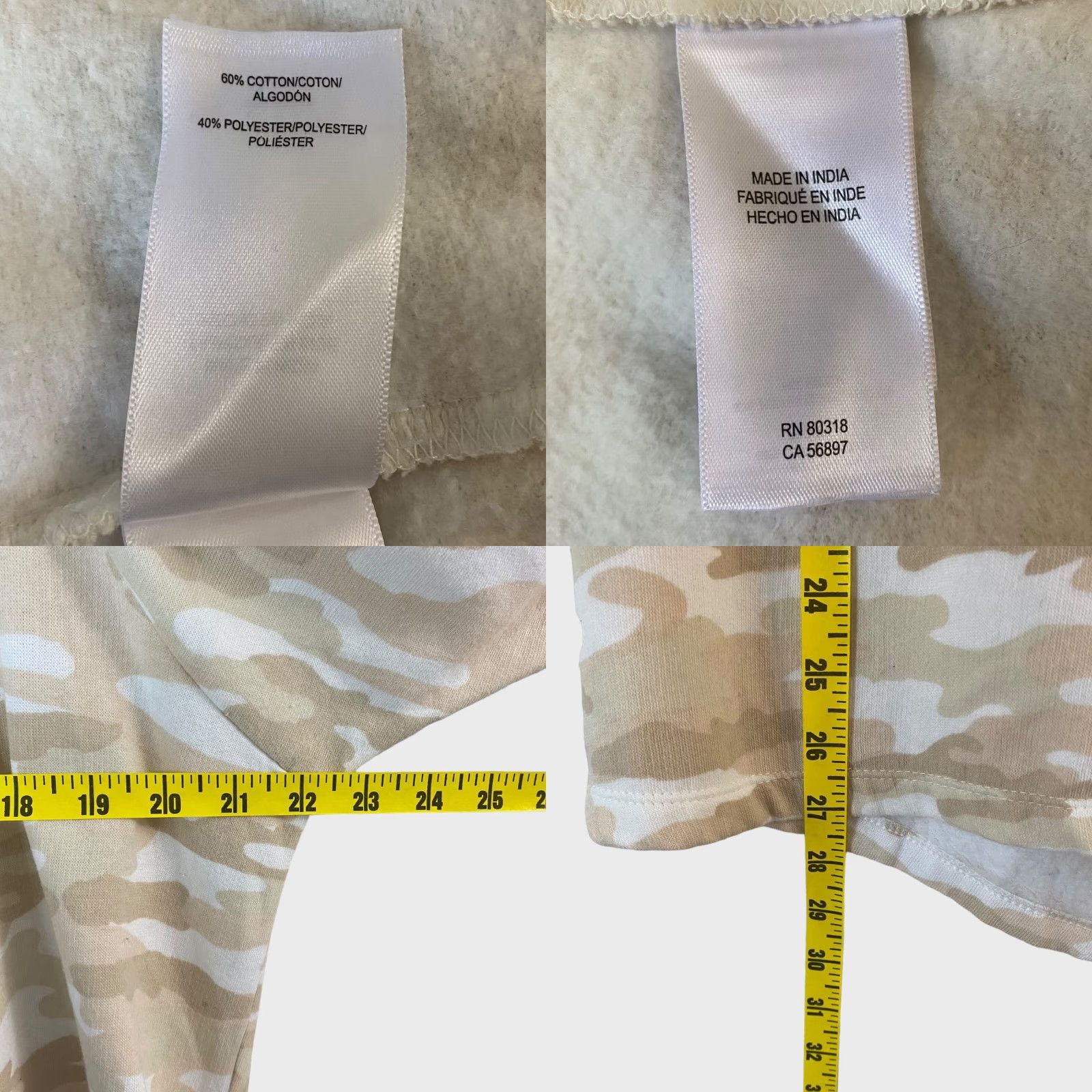 Lucky Brand Lucky Brand Camo Hooded Cardigan Sweater Womens M Cream & White Long-Sleeve Size M / US 6-8 / IT 42-44 - 8 Thumbnail