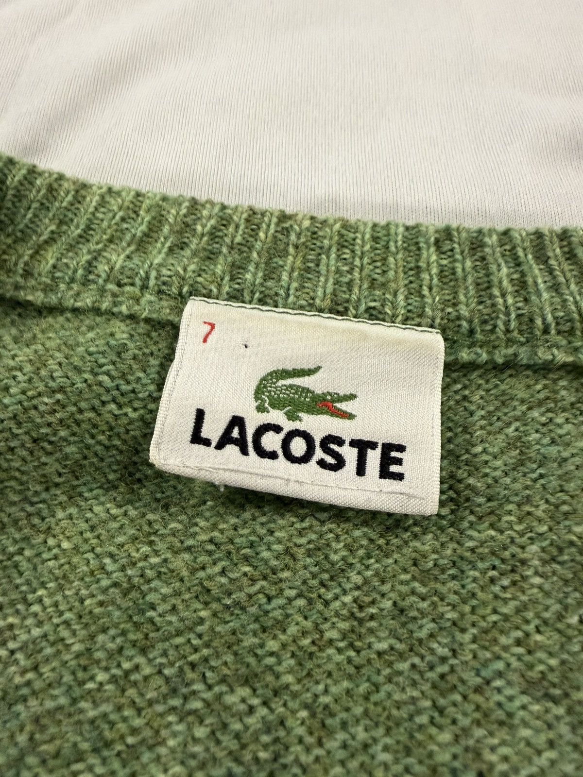 Lacoste Vintage Lacoste Knit Sweater V Neck Pullover Size 7 / L Size US L / EU 52-54 / 3 - 6 Thumbnail
