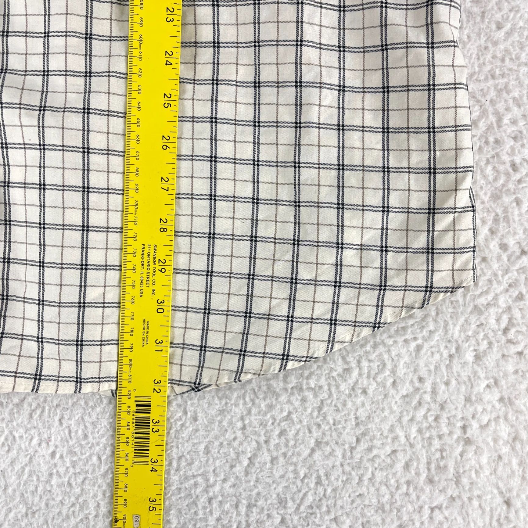 Ralph Lauren Ralph Lauren Purple Label Button-Down Dress Shirt Mens XL Plaid Made in Italy Ivory LS Size 46R - 7 Thumbnail