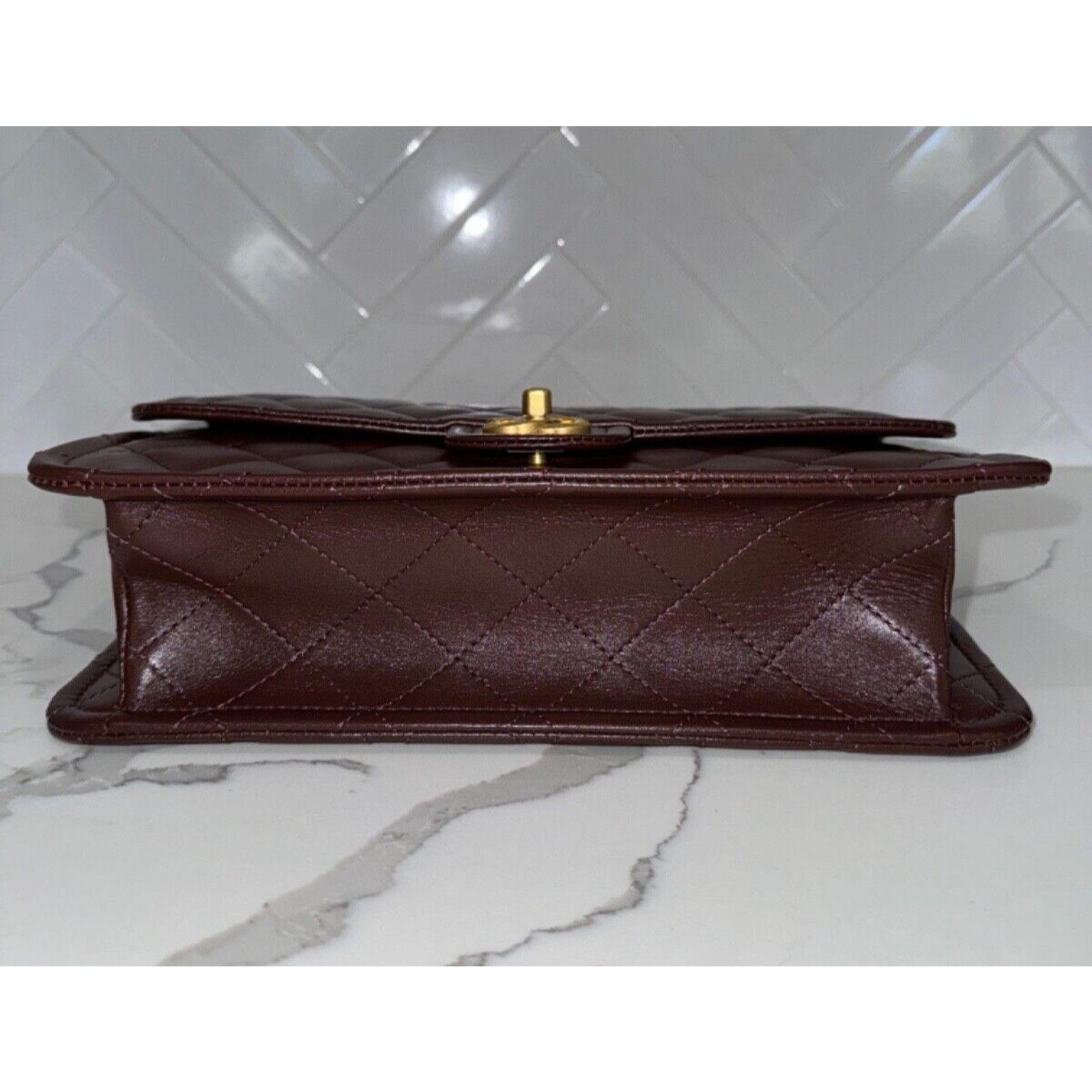 Chanel Chanel Dark Brown Large CC Gold Classic Shoulder Bag Size ONE SIZE - 24 Thumbnail