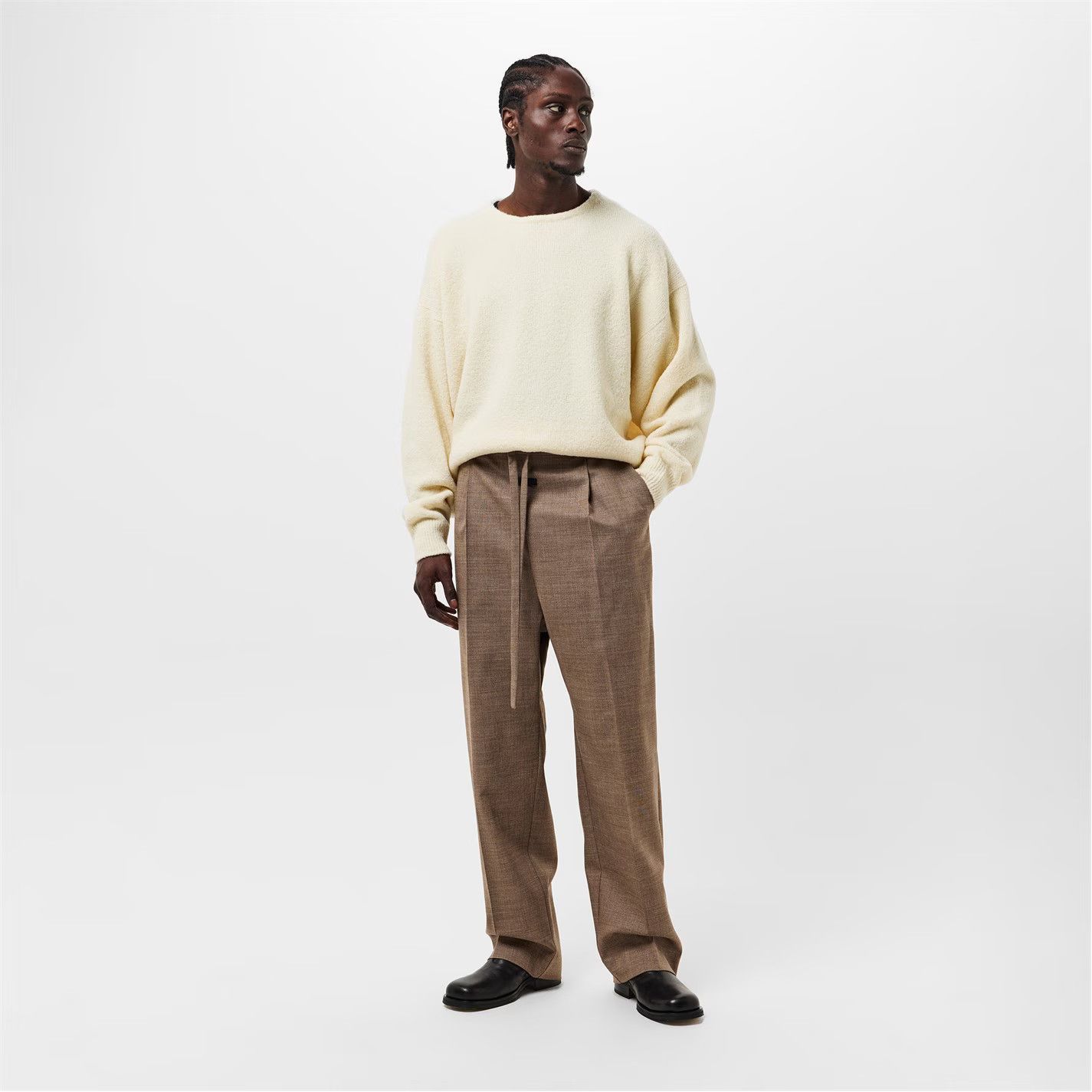 Fear of God o1g2r1mq0426 Relaxed Fit Crew Neck Jumper in Cream Size US S / EU 44-46 / 1 - 6 Thumbnail