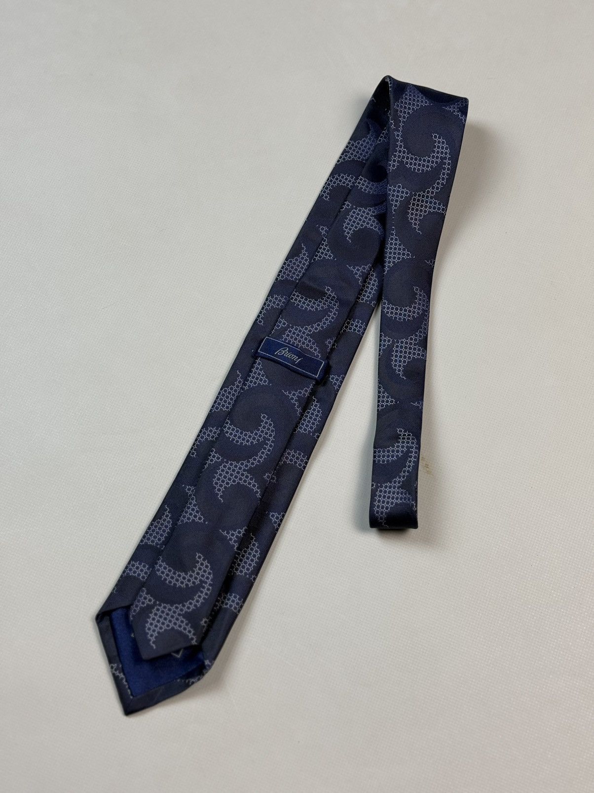 Brioni Brioni Abstract Geometric Pattern Silk Tie Blue Size ONE SIZE - 4 Thumbnail