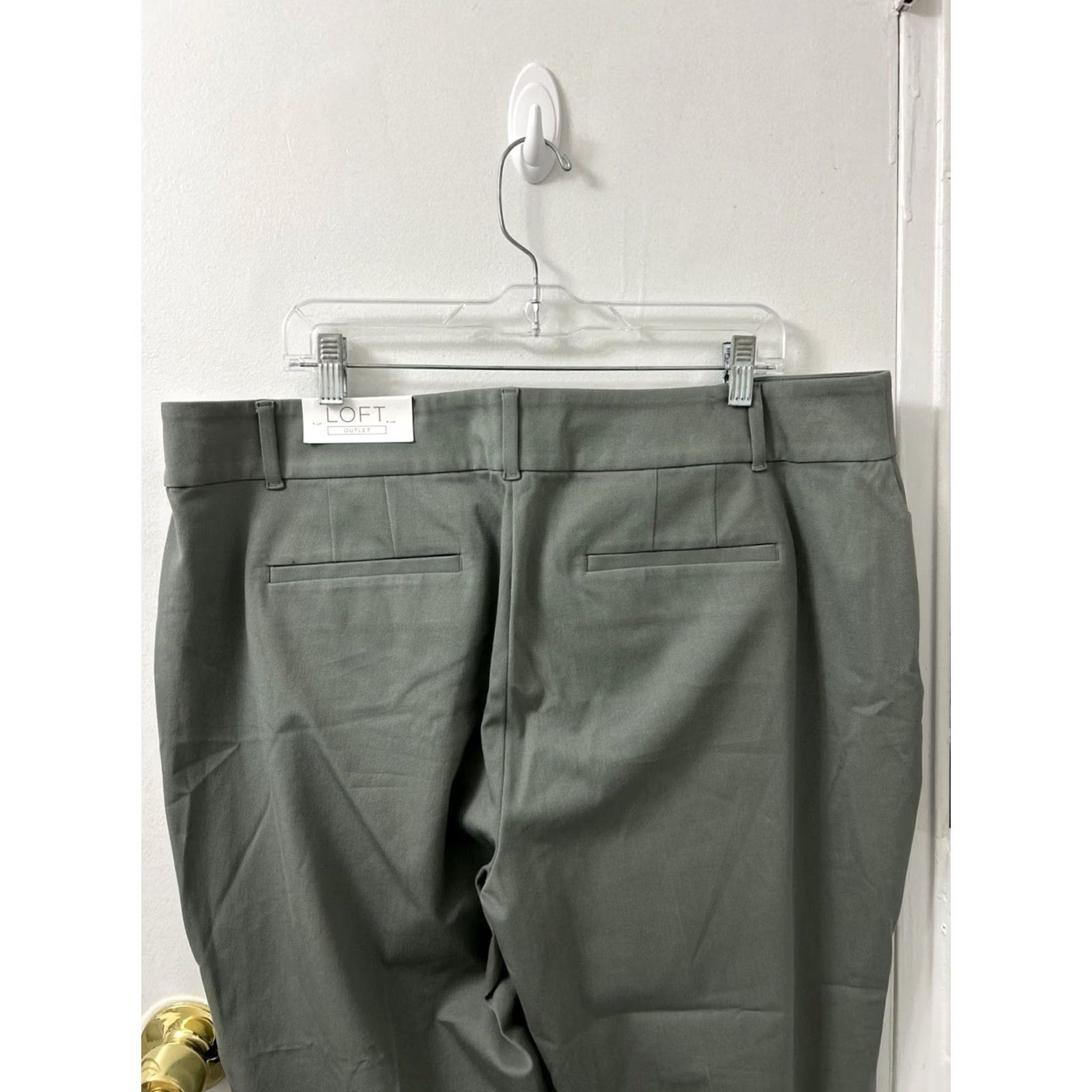 Loft LOFT Outlet Curvy Pants 18 Green Sutton Skinny Ankle Mid Rise Slim Stretch Wrinkle Resistant Zip Button Size 40" / US 18 - 7 Thumbnail
