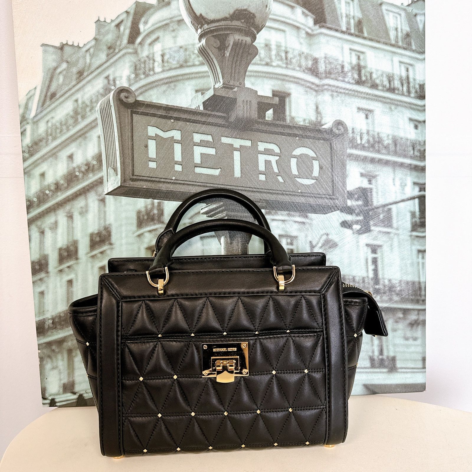 Michael Kors Michael Kors 35H7GVAM5L Vivianne Stud Quilted Leather Small Size ONE SIZE - 2 Thumbnail