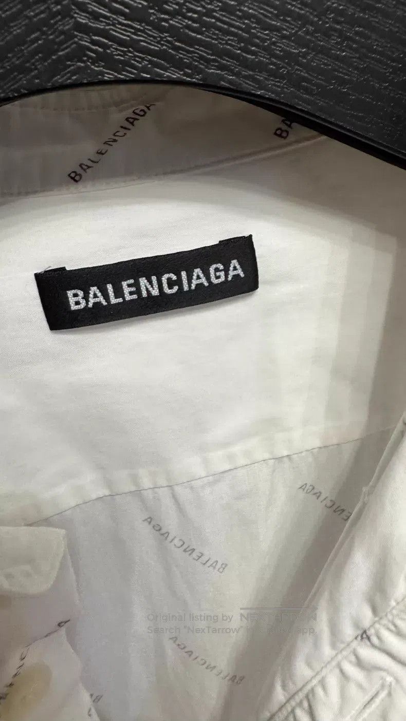 Balenciaga Balenciaga size 39 White Full Print Logo Shirt Size US XS / EU 42 / 0 - 3 Thumbnail