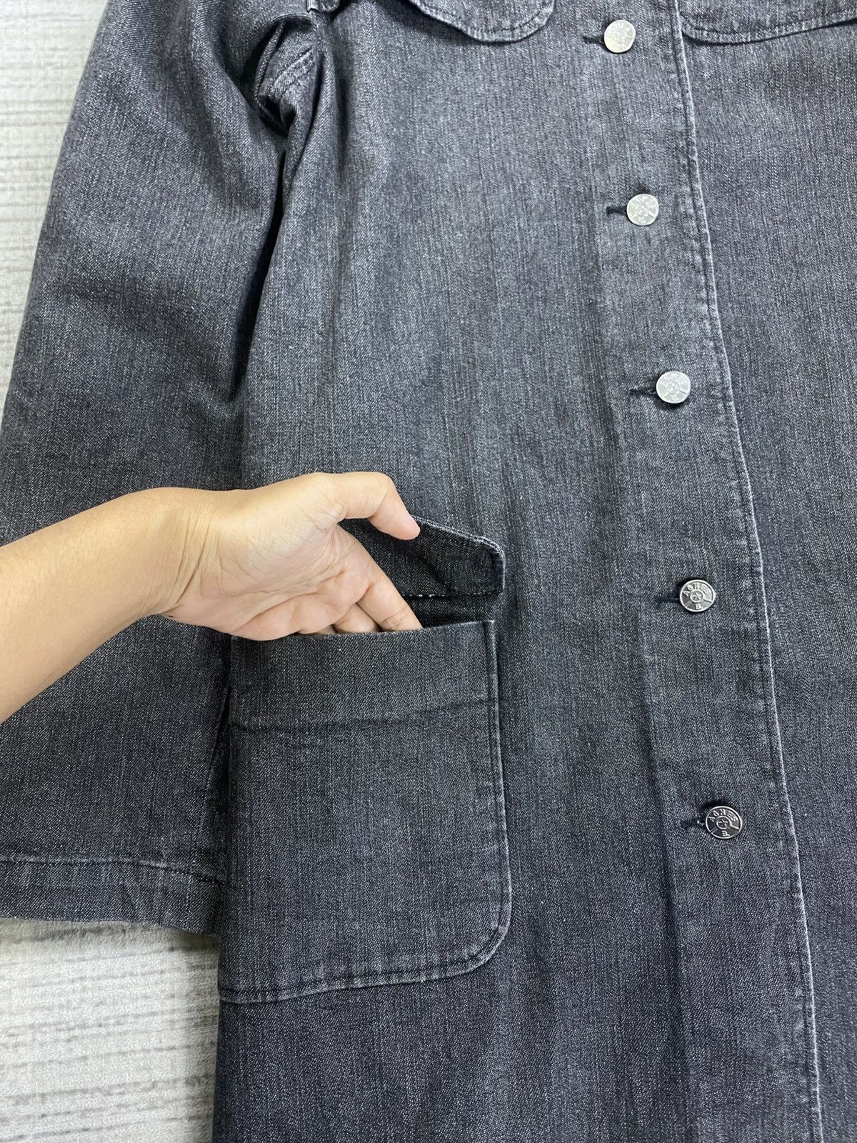 Vintage × agnes b. Vintage Agnes B Casual Woman Long Trench Coat Denim Jacket Size M / US 6-8 / IT 42-44 - 8 Thumbnail