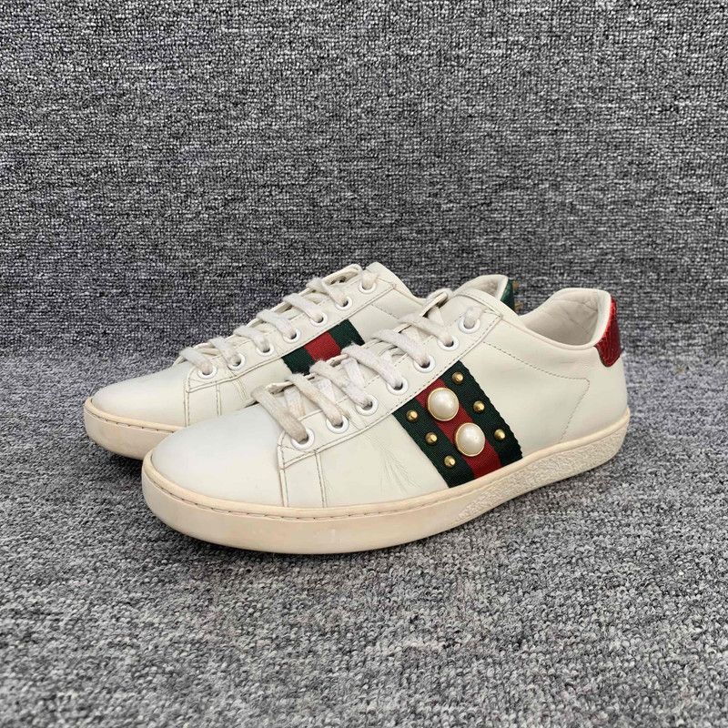 Gucci Gucci ACE Leather Studded Fashion Sneakers for Women 0079 Size US 5 / IT 35 - 1 Thumbnail