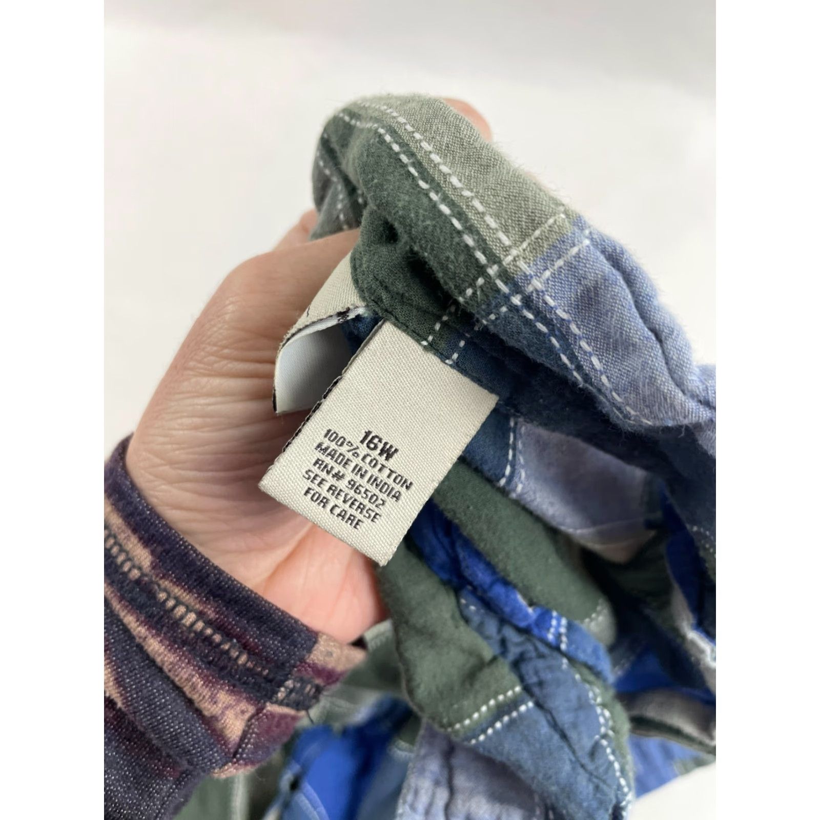 Vintage Sonoma Shirt Women's 16W Blue Green Plaid Button-Up Short Sleeve Casual Regular Fit Size XXL / US 16-18 / IT 52-54 - 7 Thumbnail