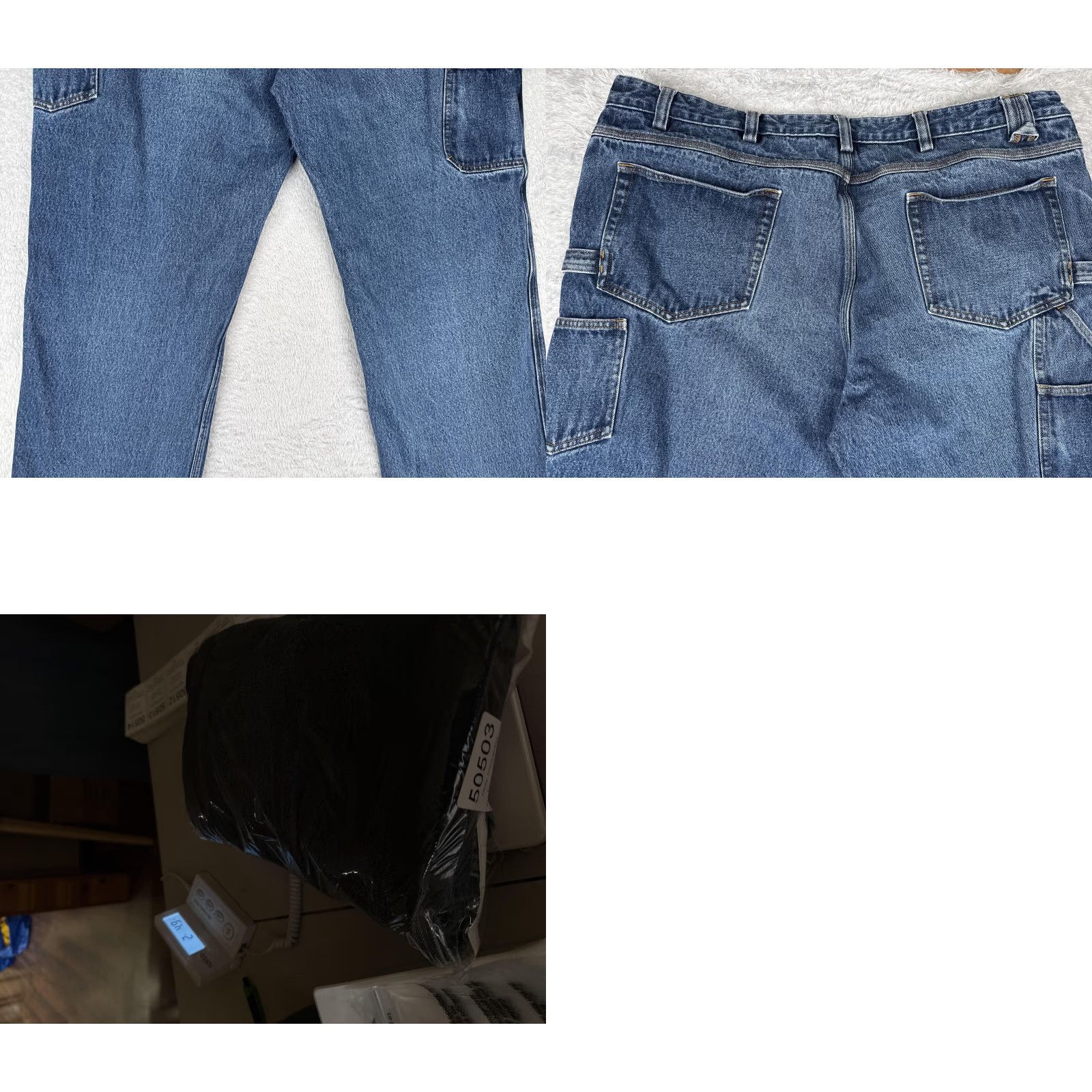 Denime Duluth Carpenter Jeans Mens 44x30 Blue Denim Workwear Hammer Loop Jeans Mens Straight 5-Pocket Denim Cotton USA Logo Vintage No Size US 44 / EU 60 - 10 Thumbnail