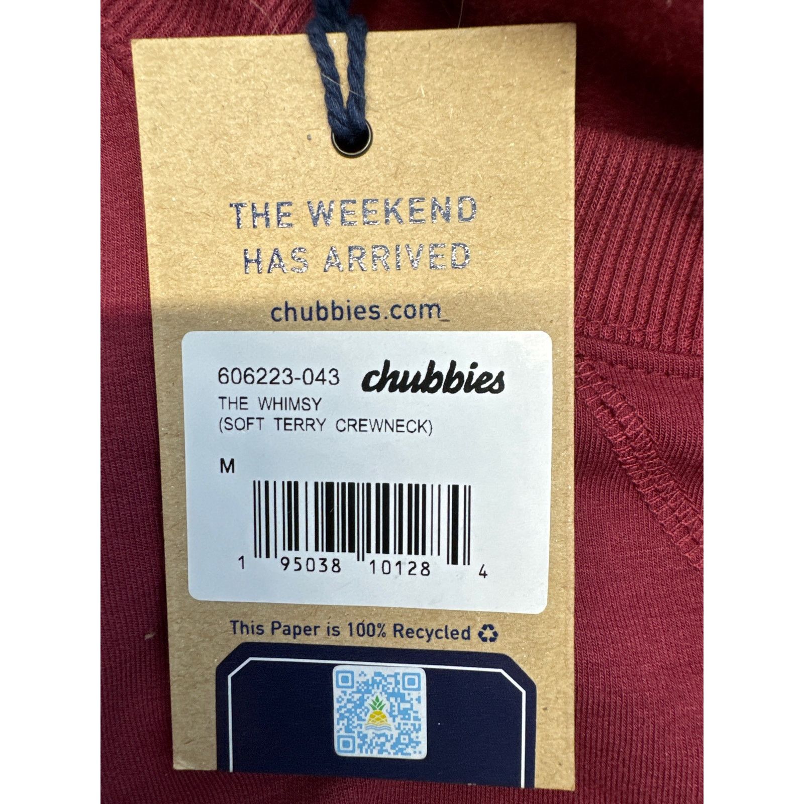 Chubbies Chubbies Maroon Soft Terry Crewneck Sweatshirt men sz M Size US M / EU 48-50 / 2 - 7 Thumbnail