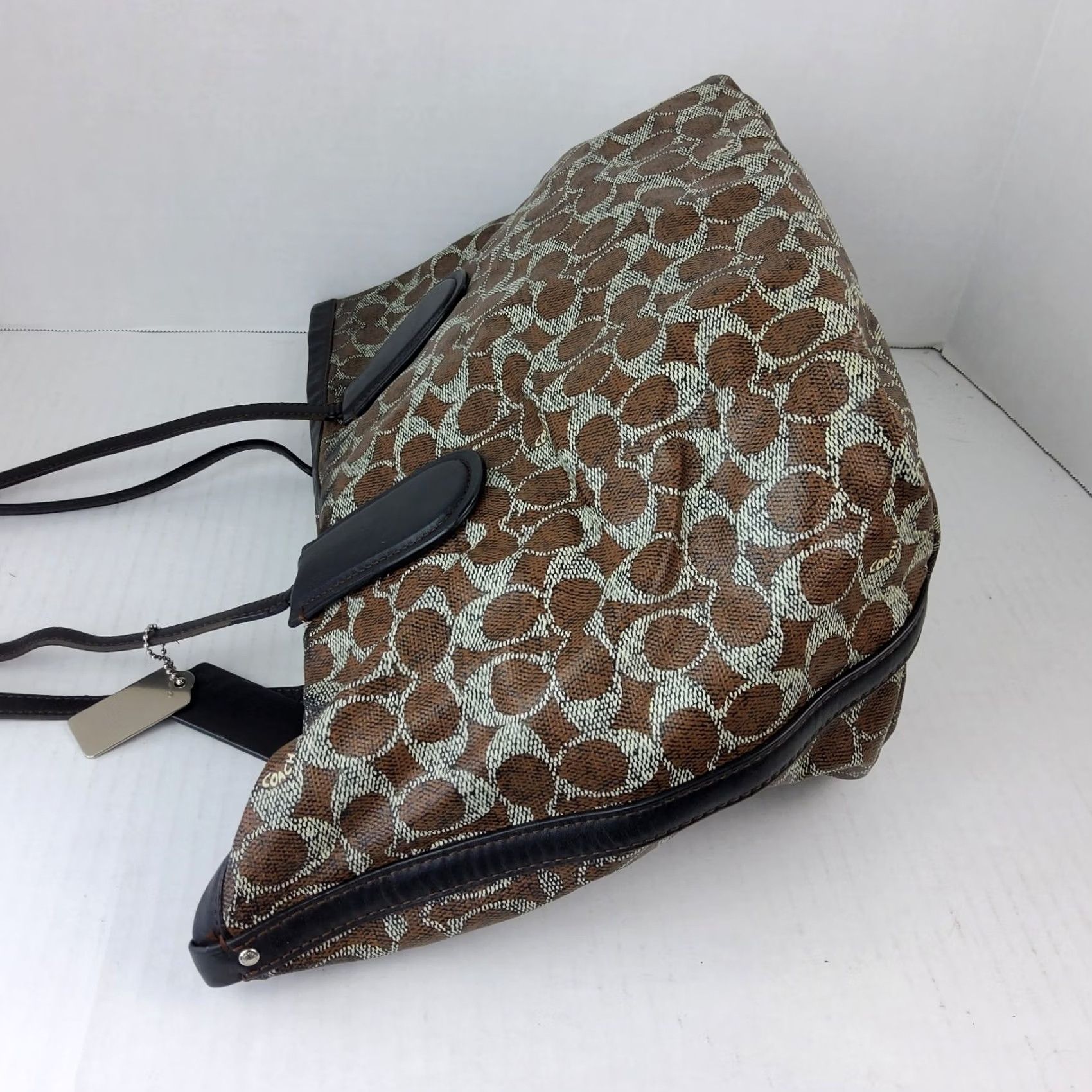 Coach Coach Taxi Zip Tote Shoulder Handbag Purse With Pouch Womens Multicolor PVC Zip Closure 16.5x10x8 Size ONE SIZE - 7 Thumbnail