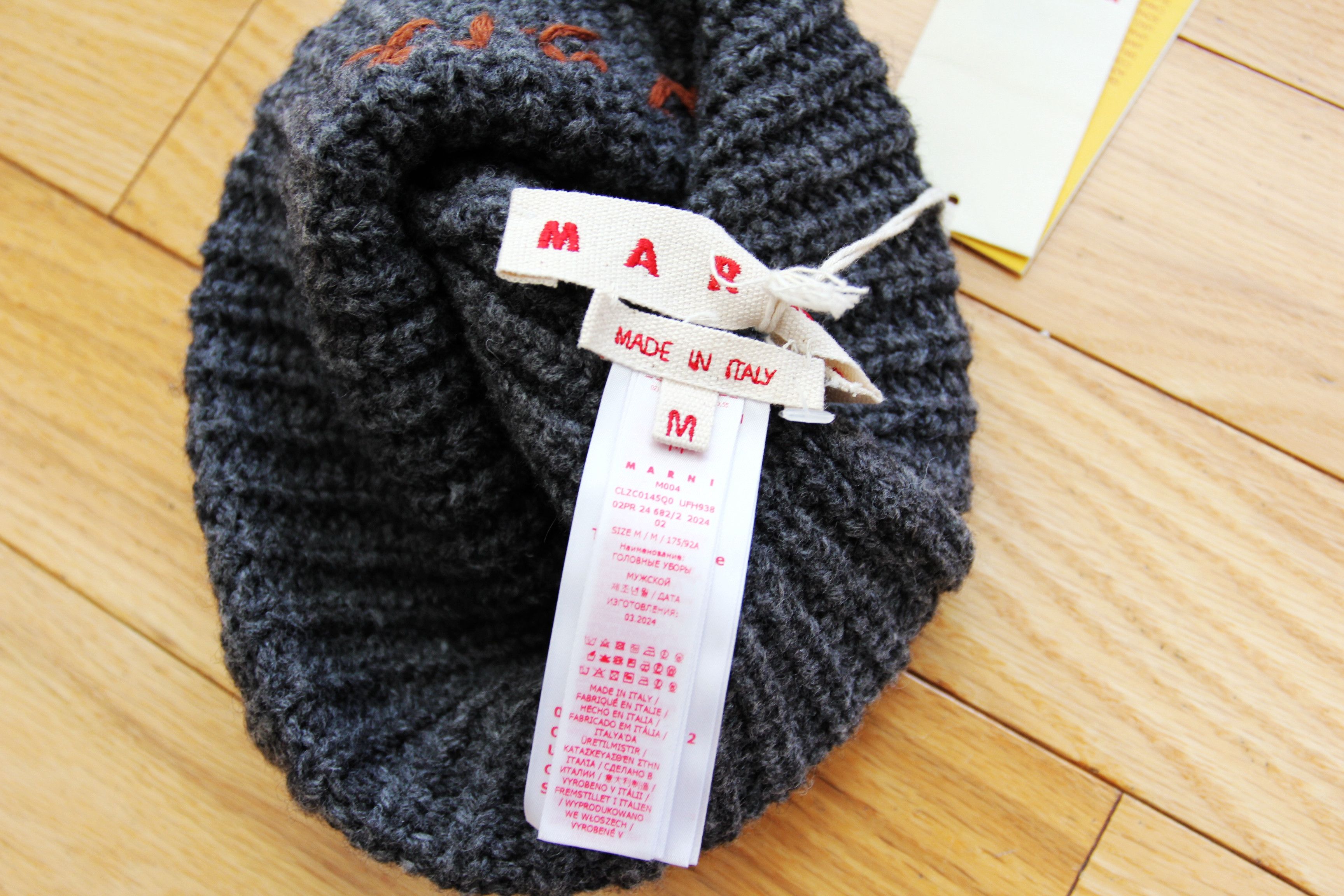 Marni BNWT AW24 MARNI SHETLAND MENDING GAUGE 5 BEANIE M Size ONE SIZE - 4 Thumbnail