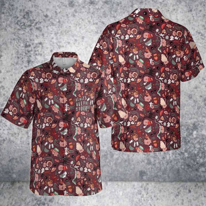 Designer × The Unbranded Brand Always Believe In Yourself Ghibli Characters Pattern Shirt Size US L / EU 52-54 / 3 - 4 Thumbnail
