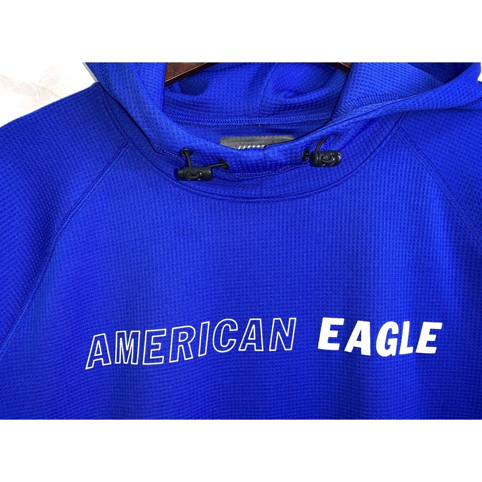 American Eagle Outfitters American Eagle Outfitters Hoodie Mens Medium Waffle Knit Blue Pullover Flex Yoga? Size US M / EU 48-50 / 2 - 2 Thumbnail
