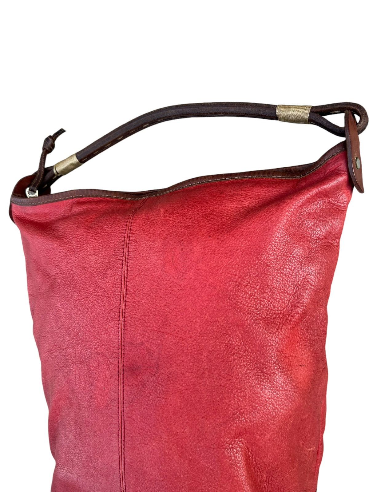 Leather Vintage CREAM Japan Fade Patina Leather Bag Japan Size ONE SIZE - 12 Thumbnail